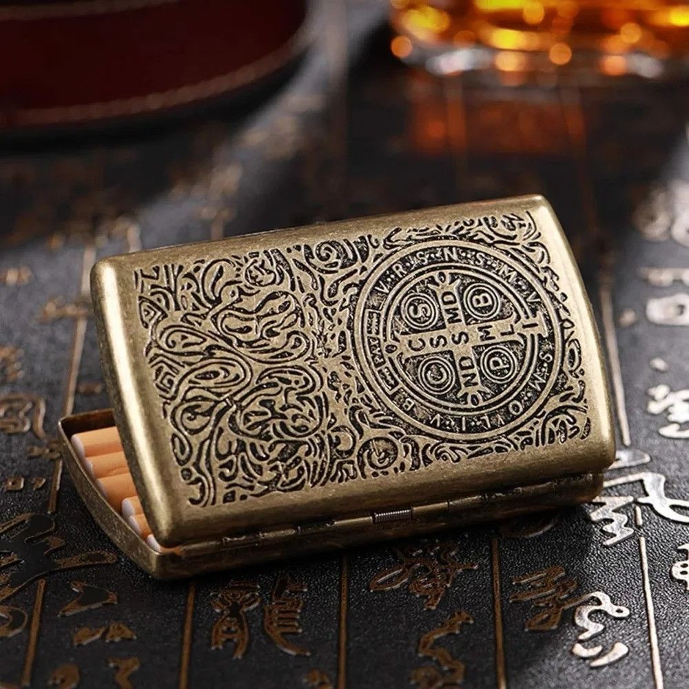 Other Cigarette Box Storage Case Portable Retro Bronze Gift Size ONE SIZE - 1 Thumbnail