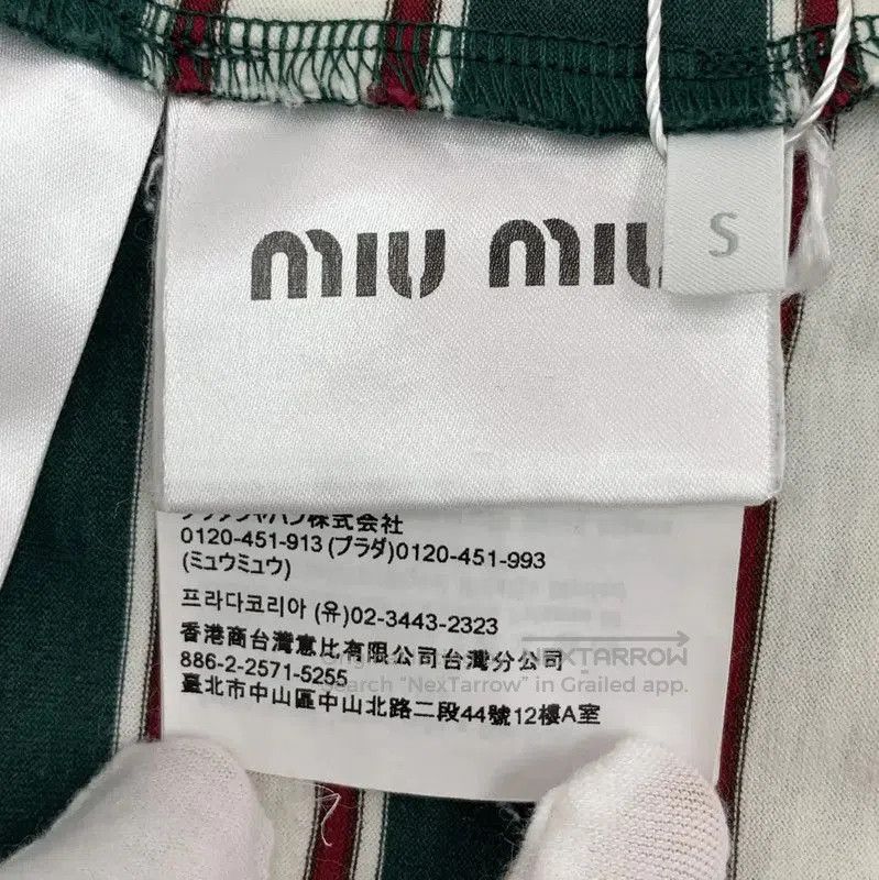 Miu Miu Miu Miu Striped Long Sleeve Cotton Tee . Size S / US 4 / IT 40 - 6 Thumbnail