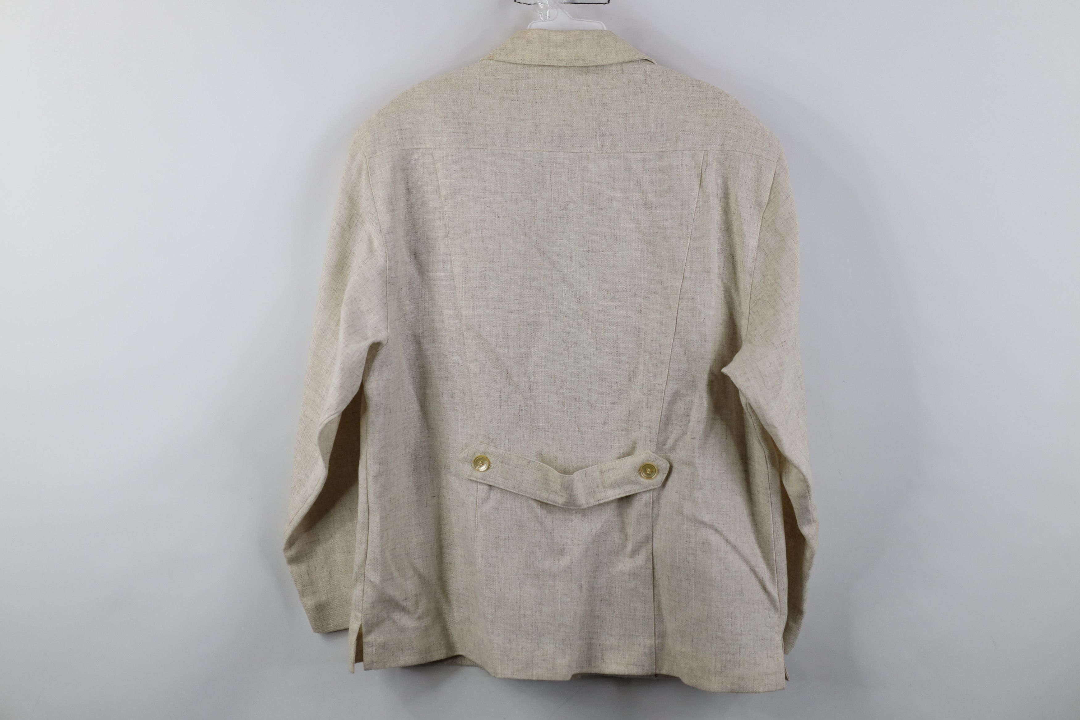 Vintage Vintage 60s Streetwear Flax Linen Blazer Jacket USA Size XXL / US 16-18 / IT 52-54 - 14 Thumbnail