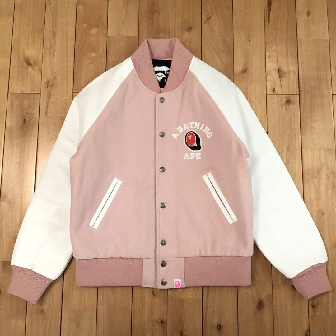 Bape × Nigo 🔥NFS exclusive🔥 Leather sleeve BAPE LOGO varsity jacket NIGO Size M / US 6-8 / IT 42-44 - 2 Thumbnail