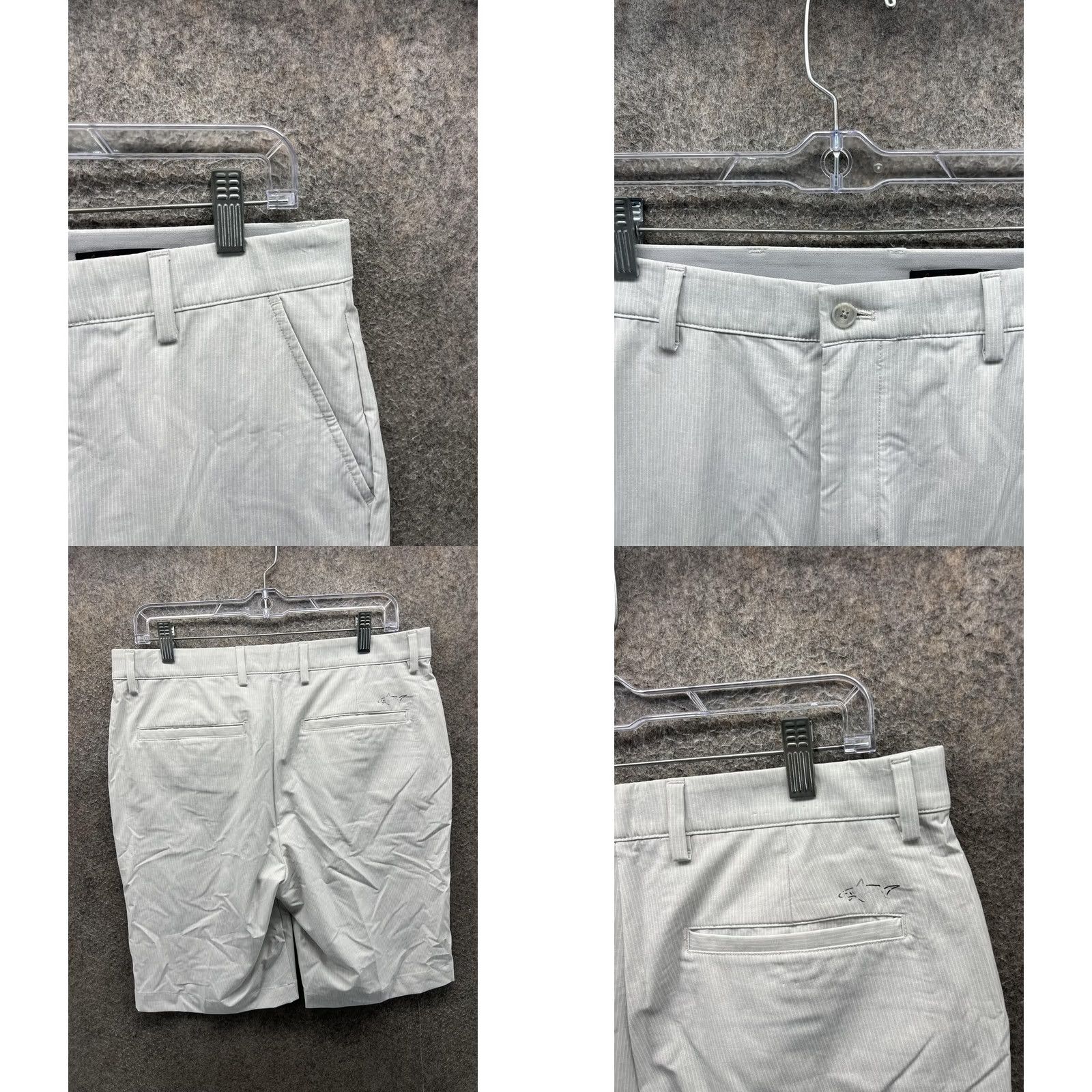 Vintage Greg Norman Shorts Mens 32 Gray Stripe Golf Performance Stretch 10 Inseam Casual Size US 32 / EU 48 - 8 Thumbnail