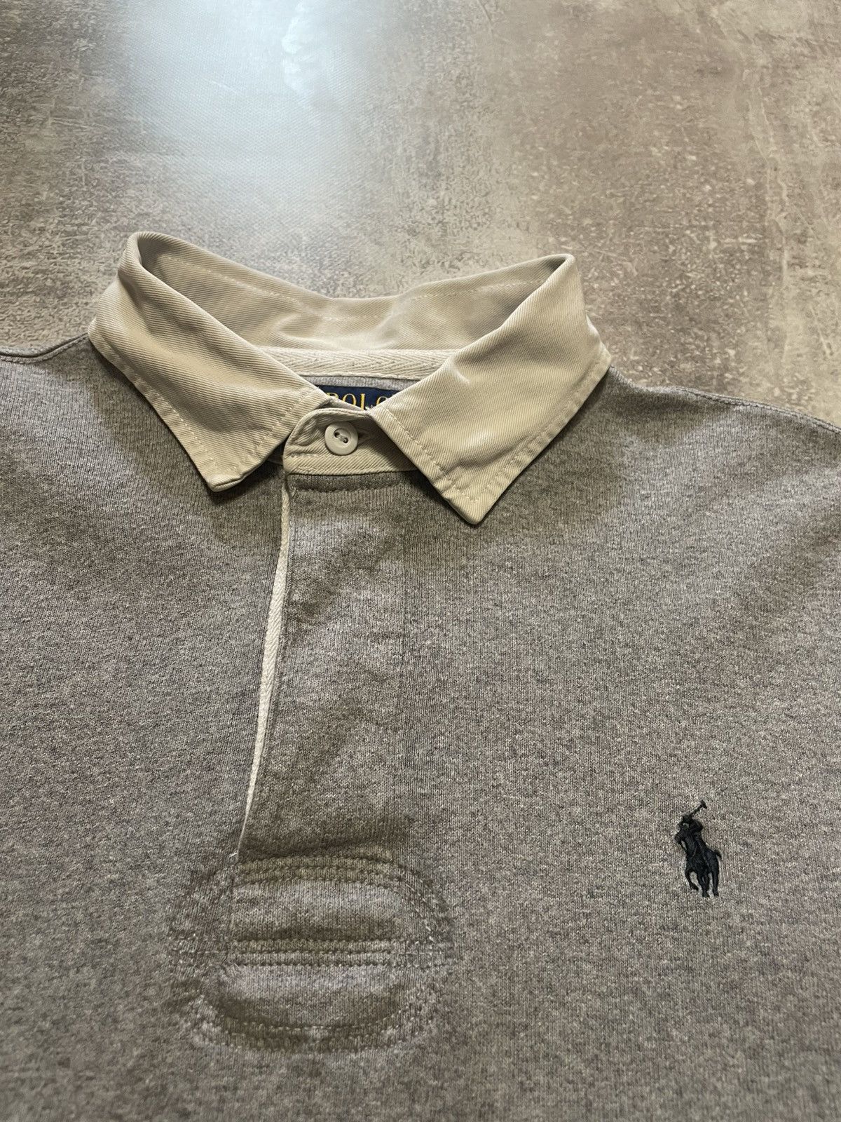 Polo Ralph Lauren Vintage Polo Ralph Lauren Gray Rugby Long Sleeve Polo Shirt Size US XL / EU 56 / 4 - 6 Thumbnail