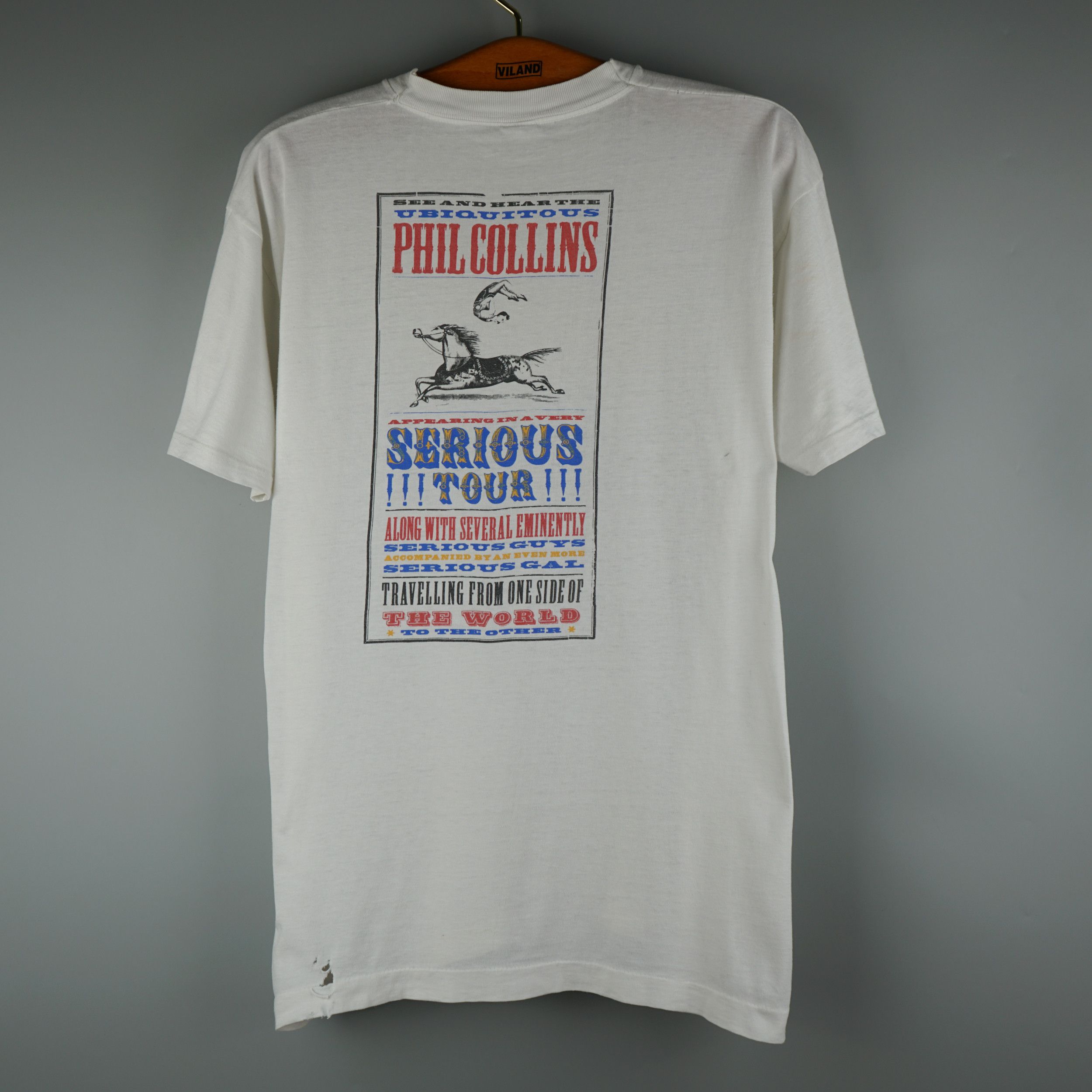 Band Tees × Vintage Rare 1990 Phil Collins Serious Tour T-Shirt Size US XL / EU 56 / 4 - 11 Thumbnail