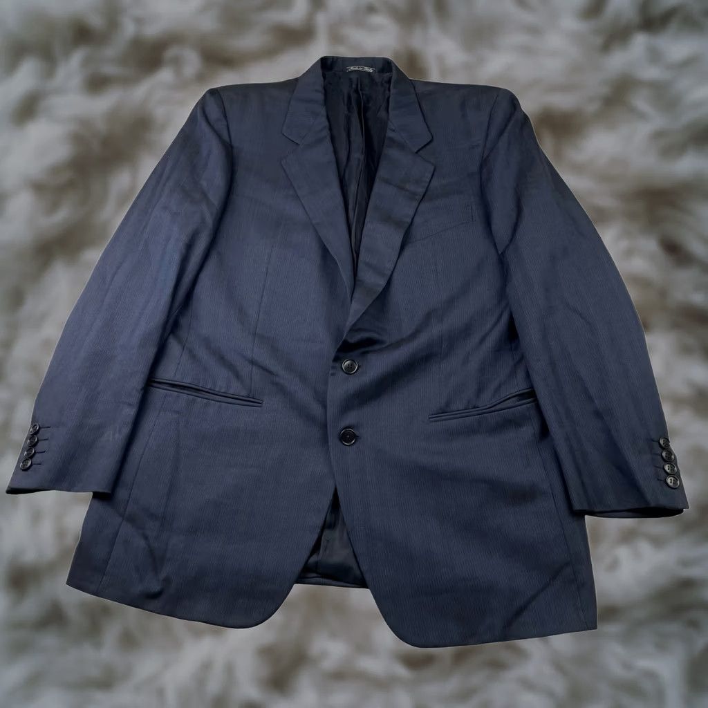 Ermenegildo Zegna VINTAGE Ermenegildo Zegna Blazer Men’s Wool/Silk 2-Button Navy Blue 42R US Italy Striped Jacket Coat Regular Mens Size 42R - 1 Thumbnail