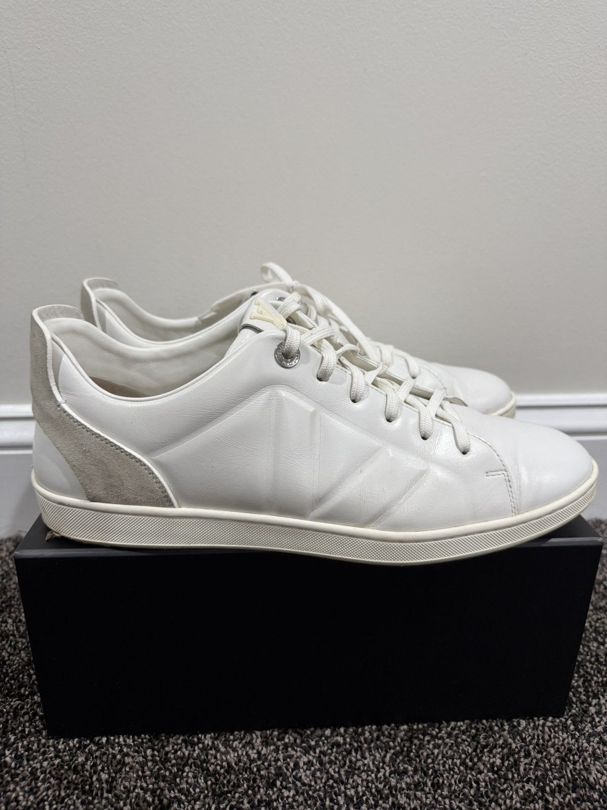 Louis Vuitton Louis Vuitton Fuselage LV Leather / Suede White Sneakers Size US 10 / EU 43 - 2 Thumbnail