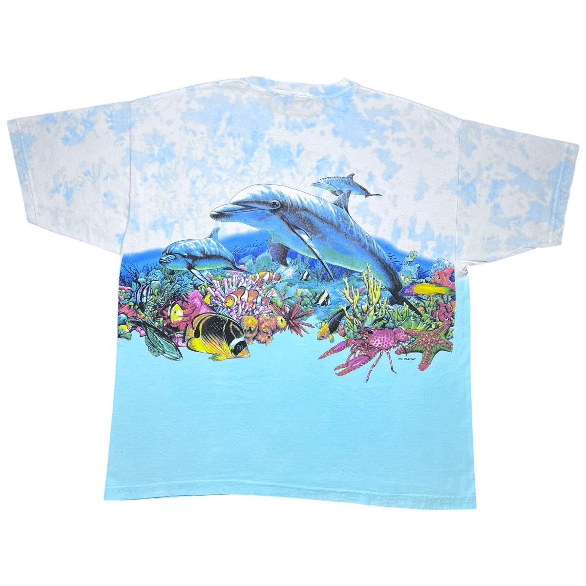 Habitat 1990s Dolphin Reef Habitat Nature Wrap Around Tie Dye Tee Size US XXL / EU 58 / 5 - 2 Thumbnail