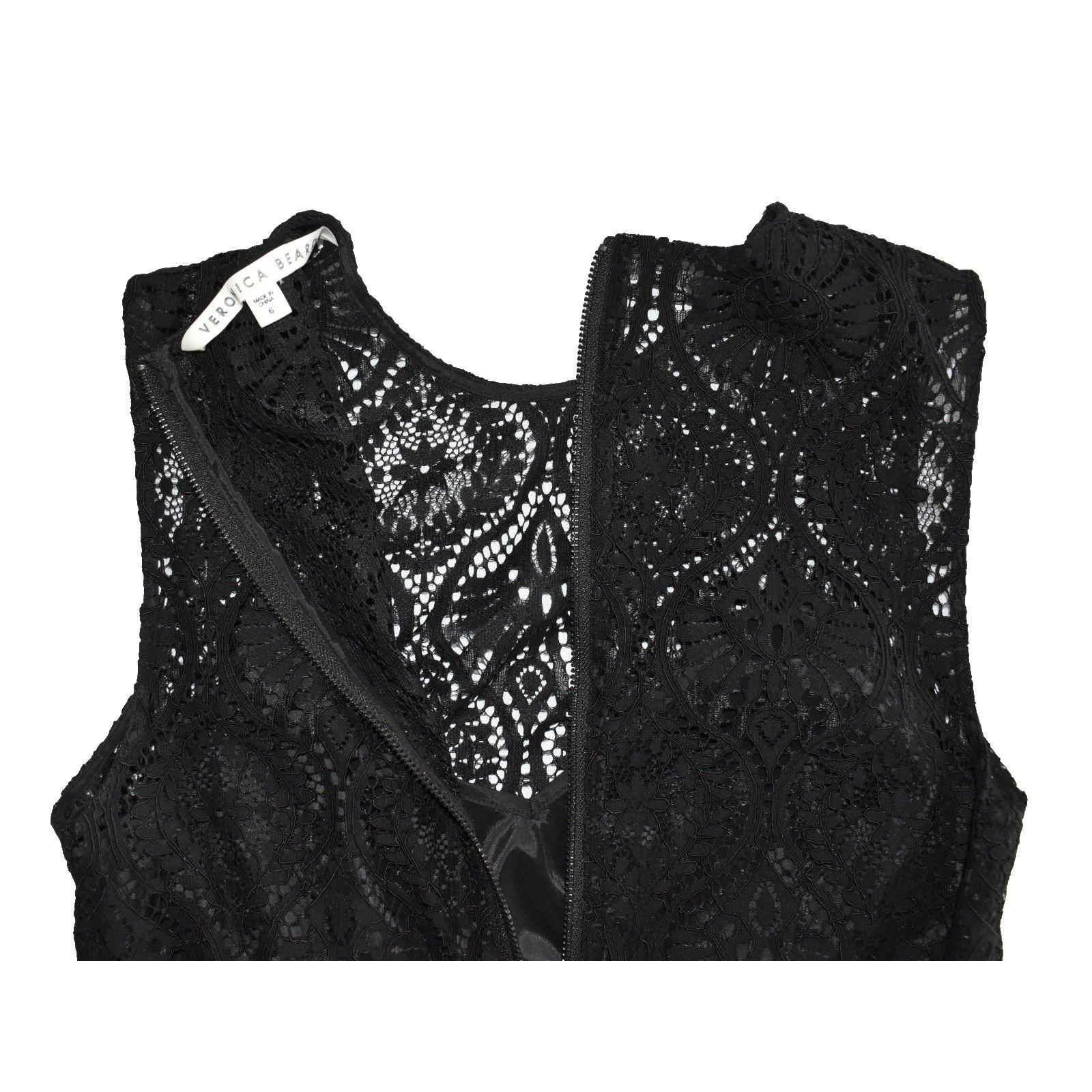 Veronica Beard VERONICA BEARD Black Lace Fringe Peplum Hem Top Sz 6 Size M / US 6-8 / IT 42-44 - 4 Thumbnail