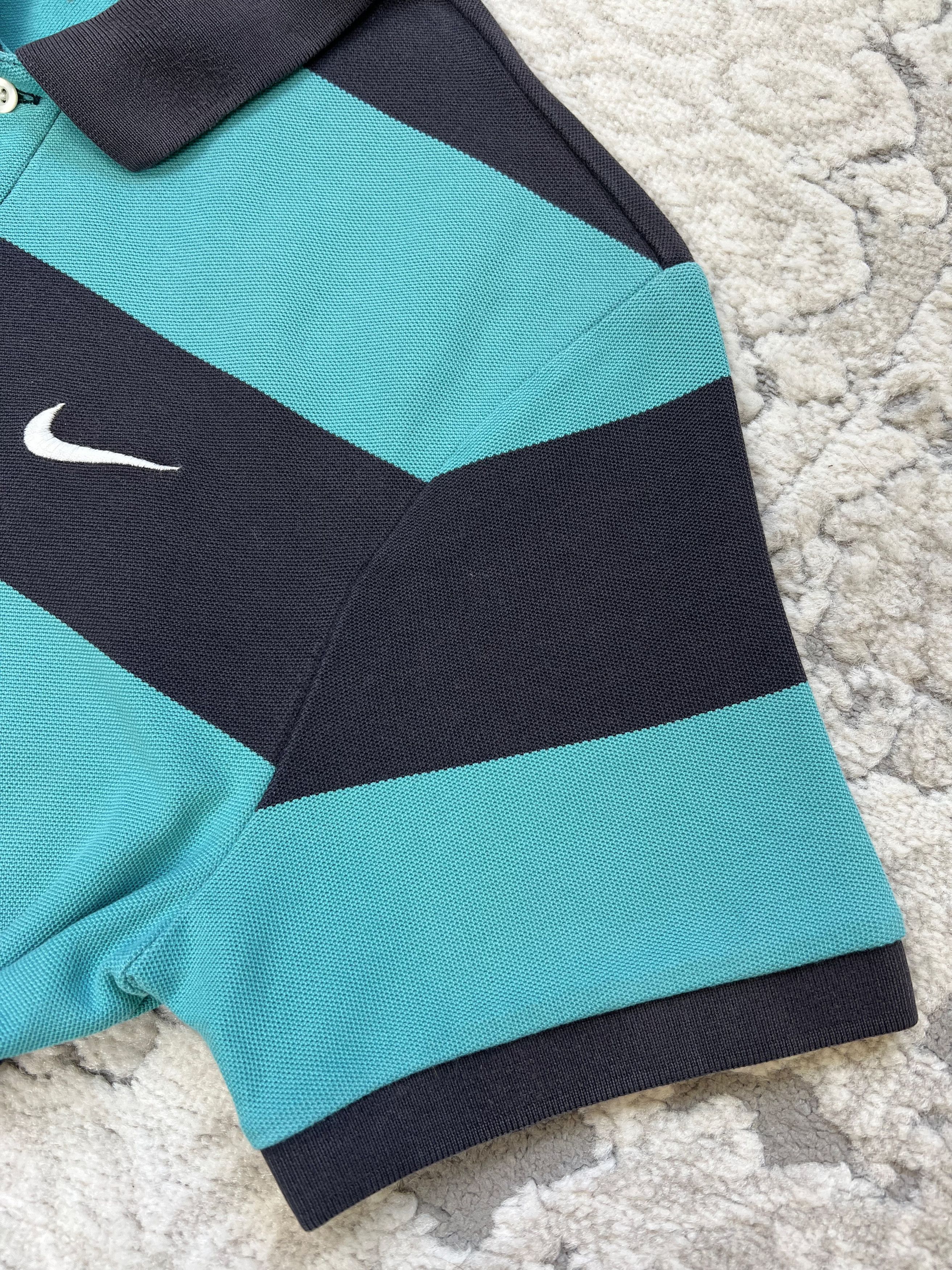Nike Nike Striped Polo Shirt Teal Navy S/XS Size US S / EU 44-46 / 1 - 5 Thumbnail