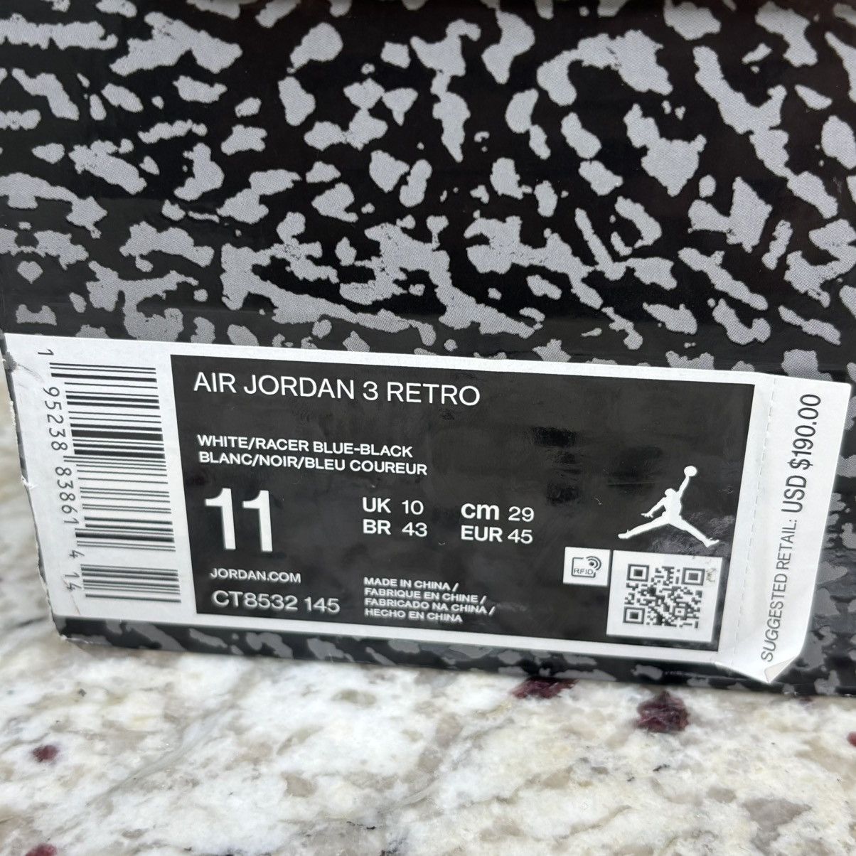 Jordan Brand Size 11-Jordan 3 Retro Racer Blue CLEAN W/Box Size US 11 / EU 44 - 18 Thumbnail
