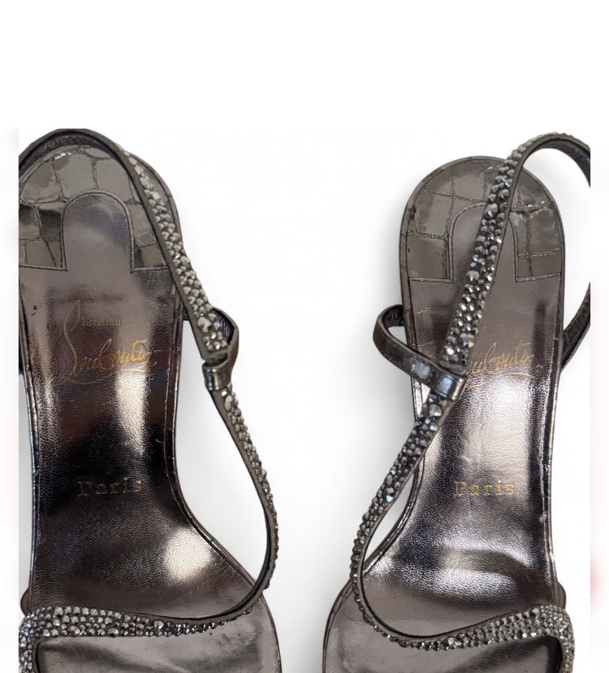 Christian Louboutin Christian Louboutin Rhinestone Metallic Heel Sandals Size US 8.5 / IT 38.5 - 3 Thumbnail
