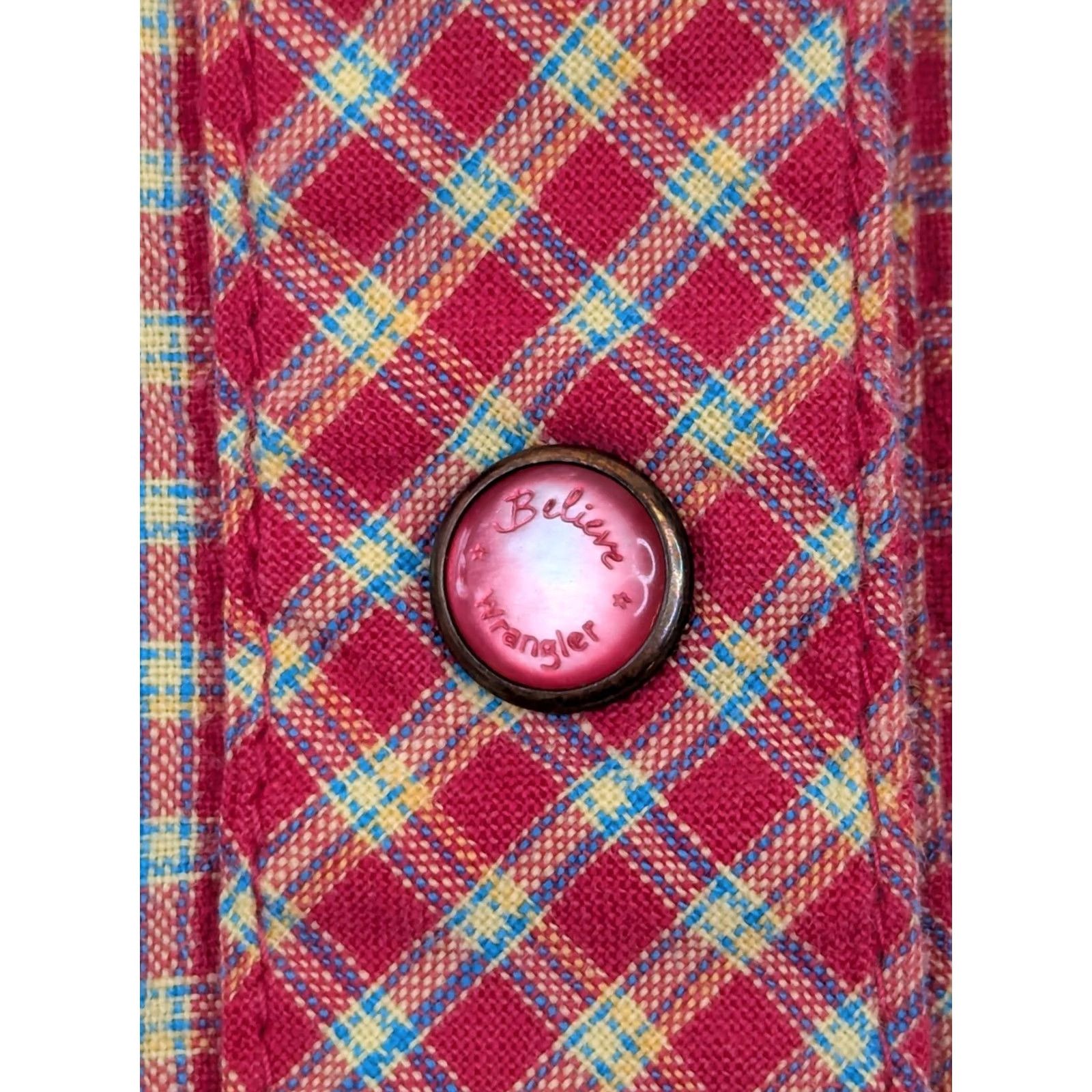 Wrangler Vtg Wrangler Blues Western Brushpopper Pearl Snap Shirt Men XL Red Plaid Cotton Size US XL / EU 56 / 4 - 5 Thumbnail