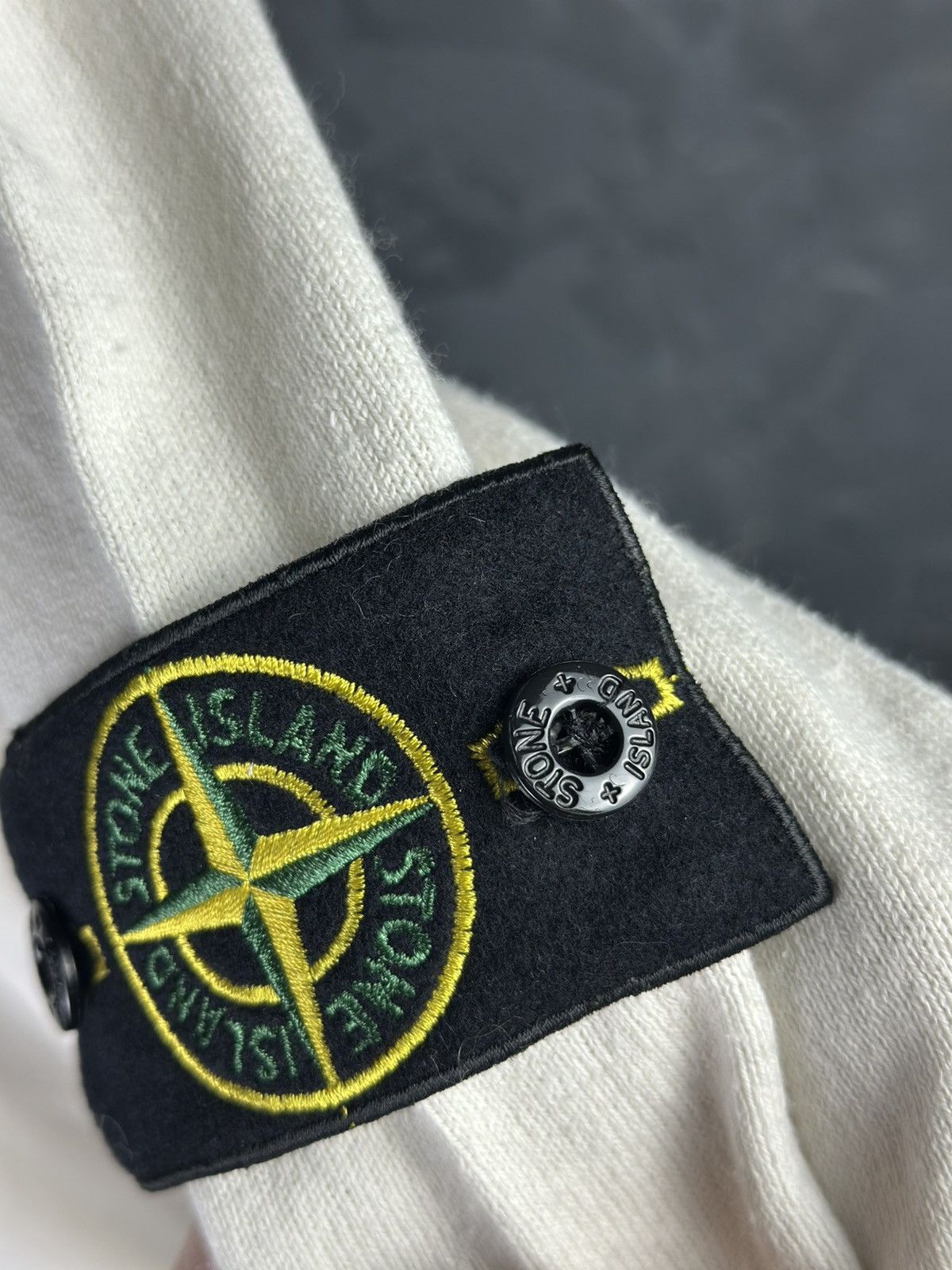 Stone Island × Vintage Stone Island White Cotton Knit Crewneck Jumper Size US M / EU 48-50 / 2 - 9 Thumbnail