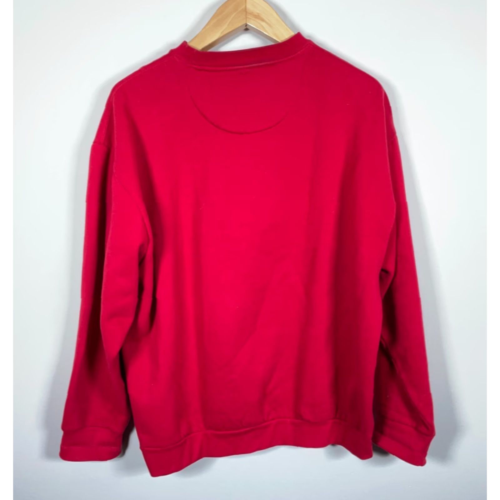 Chaps VINTAGE Chaps Ralph Lauren Sweatshirt Pullover Crew Neck Red Embroidered Flag Polo 90s Mens Large Size US L / EU 52-54 / 3 - 2 Thumbnail