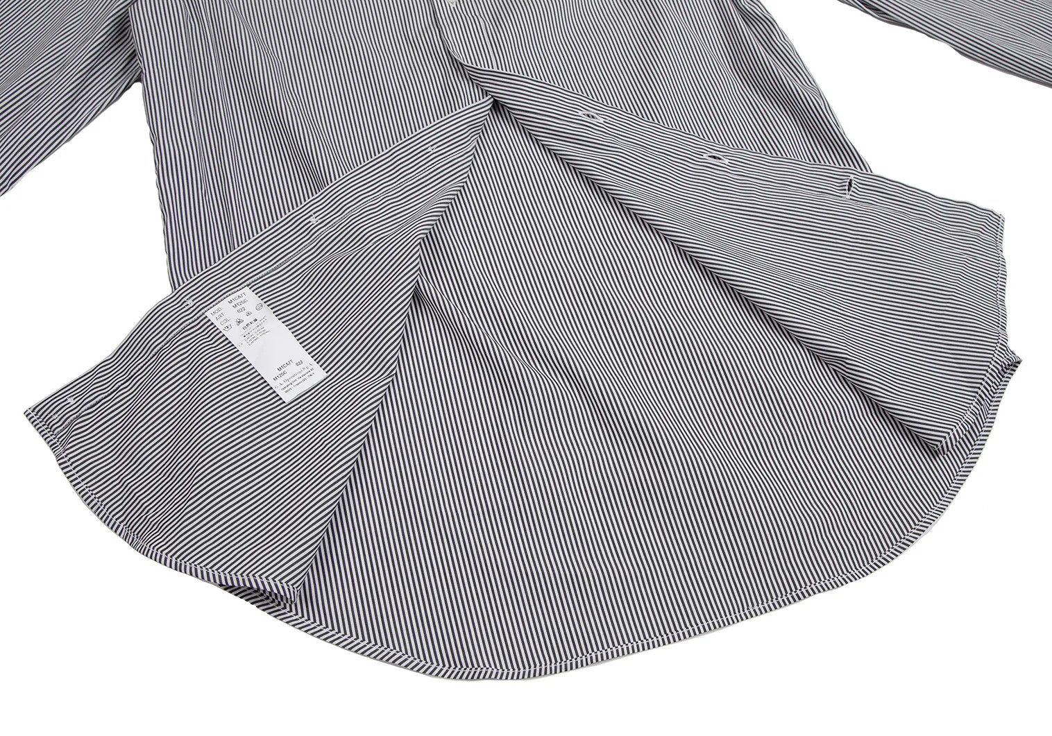 Emporio Armani Stretch Cotton Stripe Shirt in White and Gray Size 39 Size US M / EU 48-50 / 2 - 7 Thumbnail