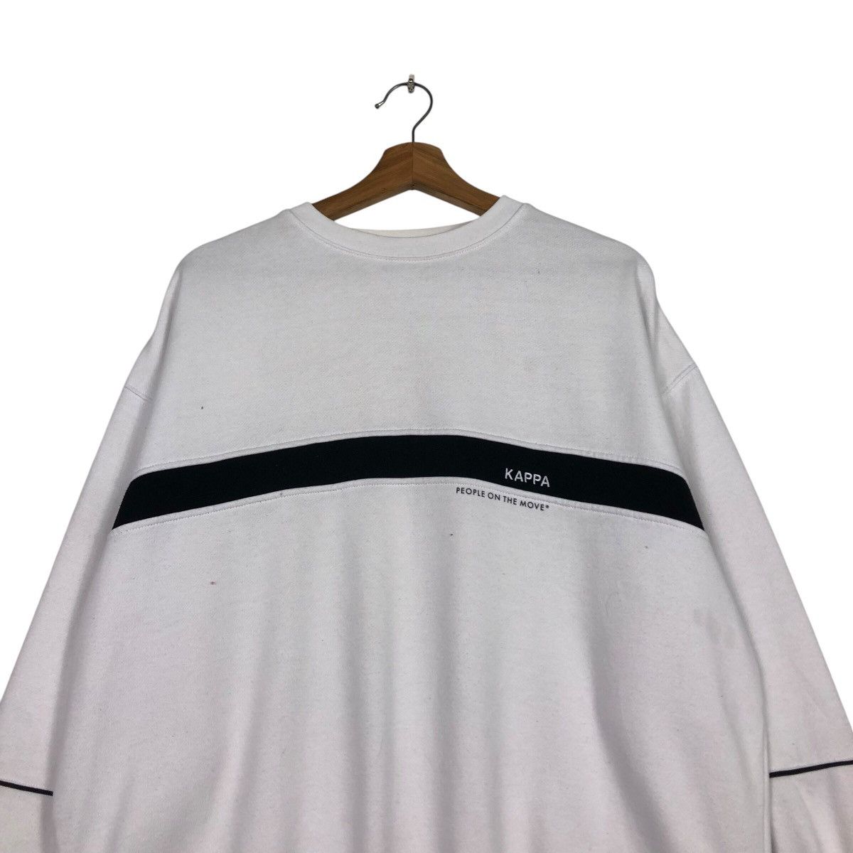 Japanese Brand Vintage Kappa Big Fit Sweat Black Chest Stripe, Minimal Logo Size US M / EU 48-50 / 2 - 4 Thumbnail