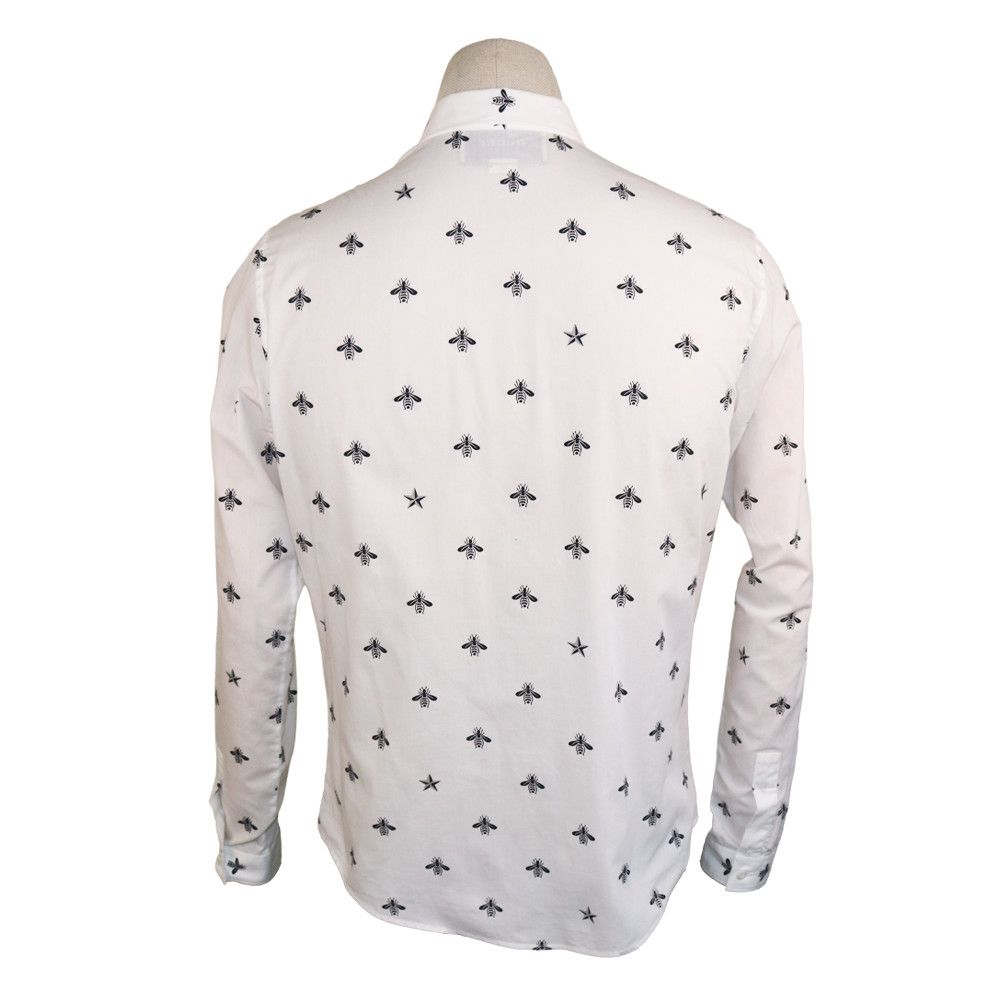 Gucci Gucci White Bee & Star Print Cotton Shirt Size US M / EU 48-50 / 2 - 3 Thumbnail