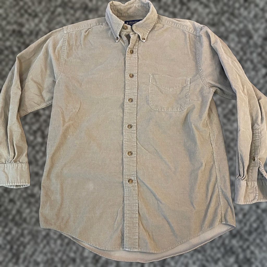 Brooks Brothers Brooks Brothers Corduroy Shirt Mens Small Button Down Khaki Tan Long Sleeve Size US S / EU 44-46 / 1 - 1 Thumbnail