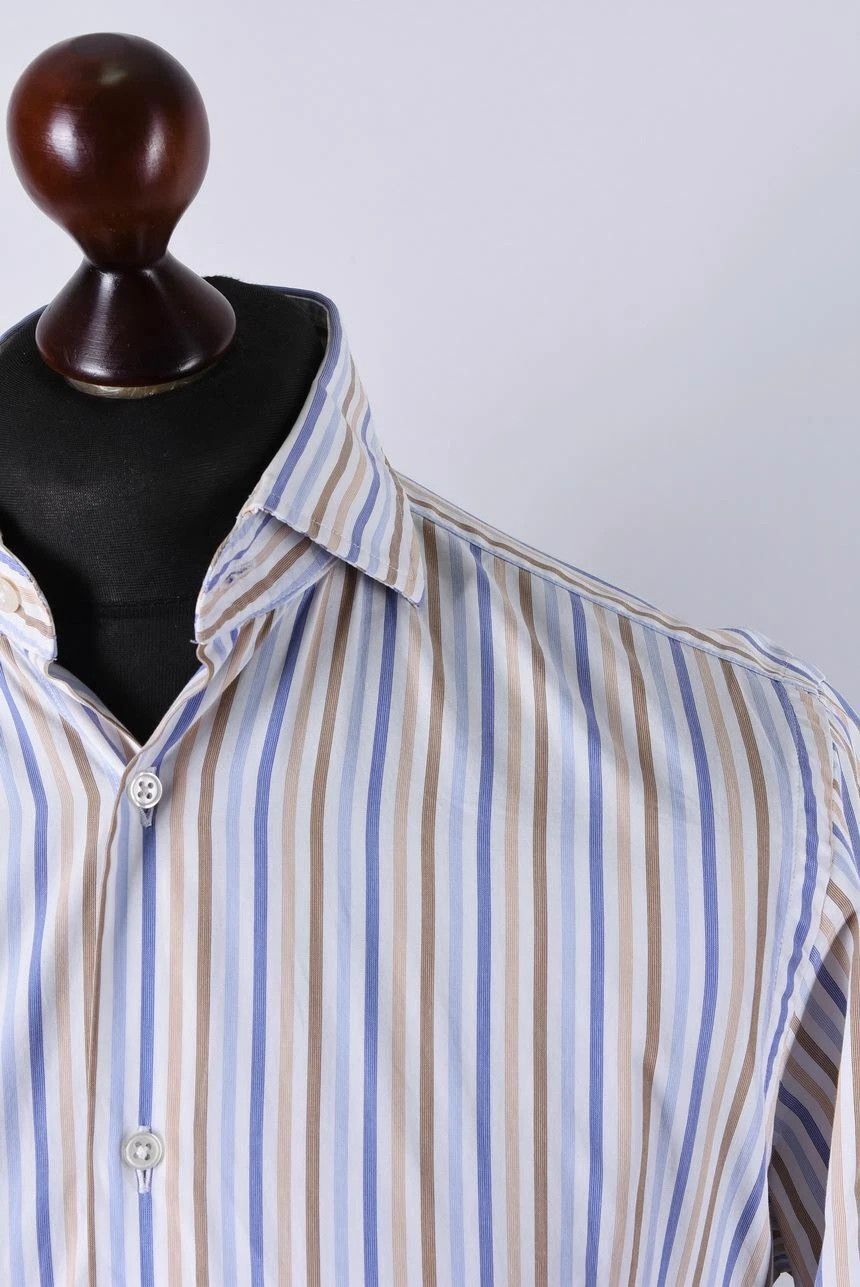 Hackett Hackett London Men's Striped Cotton Long Sleeve Shirt Size US S / EU 44-46 / 1 - 2 Thumbnail