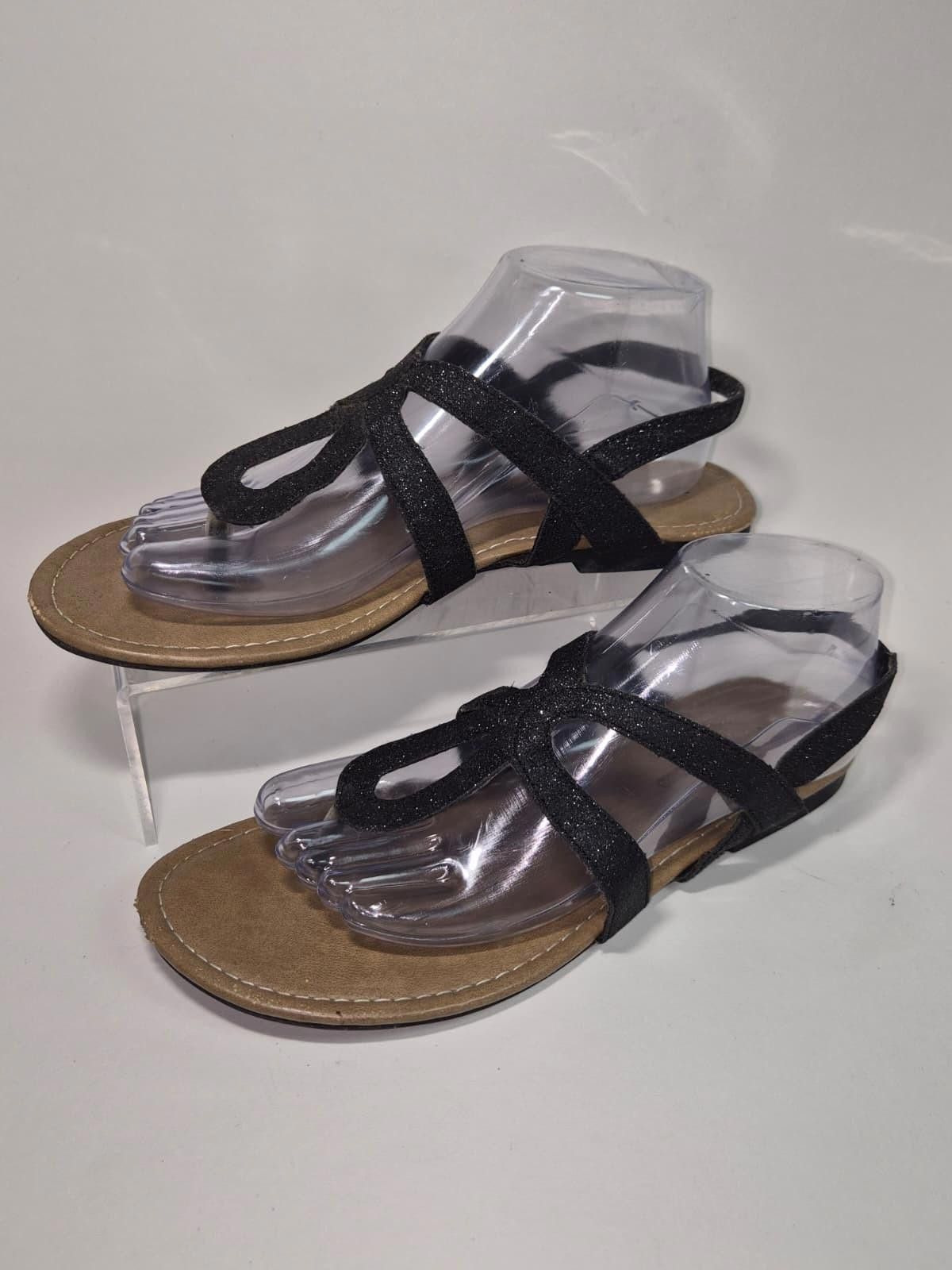 Other Strappy Flat Black Sparkly Women Sz 9 Montego Bay Club Size US 9 / IT 39 - 1 Thumbnail