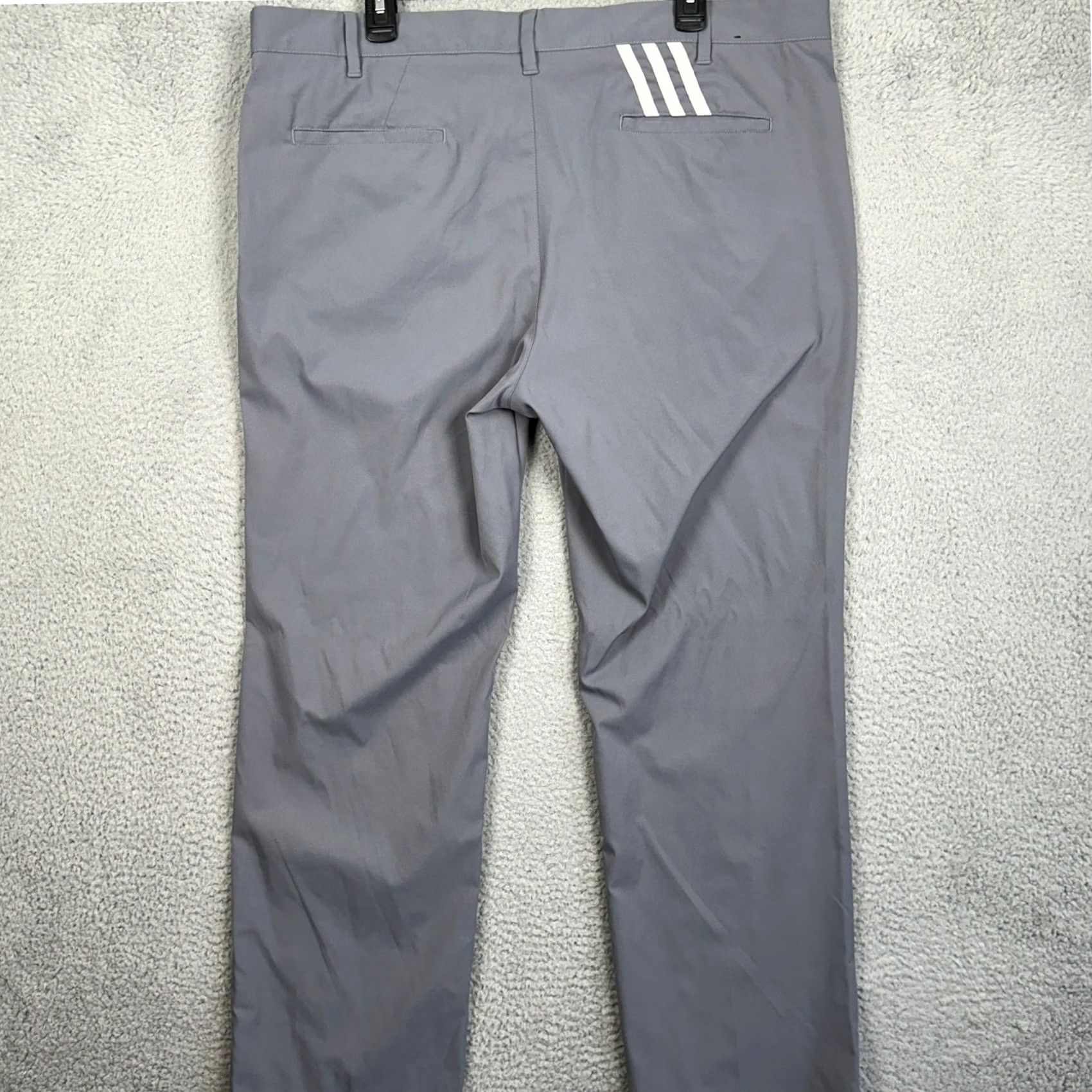 Adidas Adidas Pants Mens 40X32 Grey Chino Golf Performance Flat Front Straight Leg Logo Size US 40 / EU 56 - 2 Thumbnail
