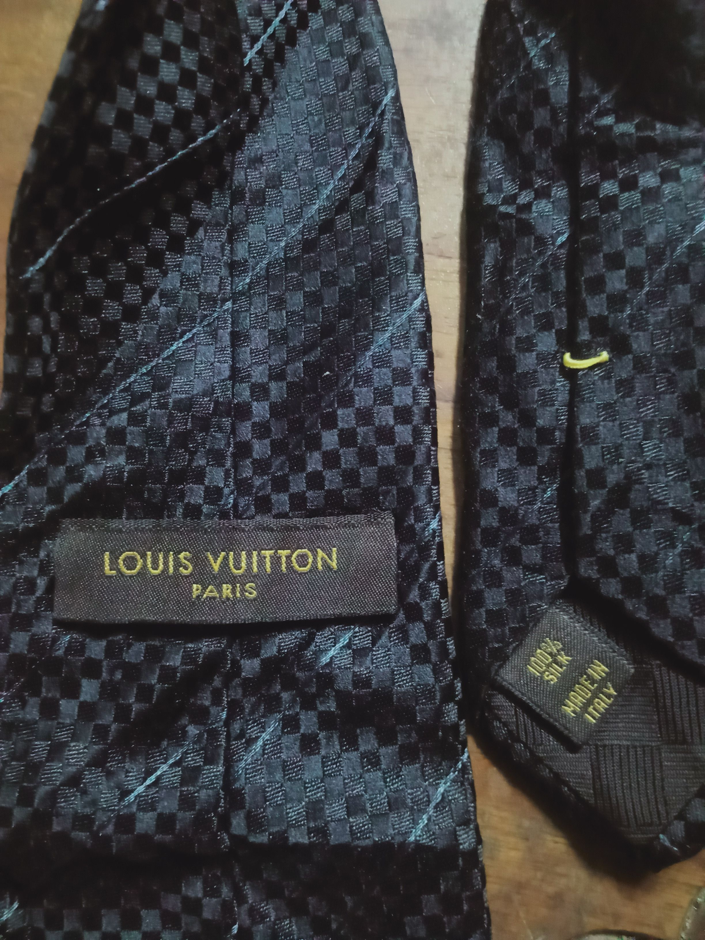 Louis Vuitton Black Silk Tie Made in Italy