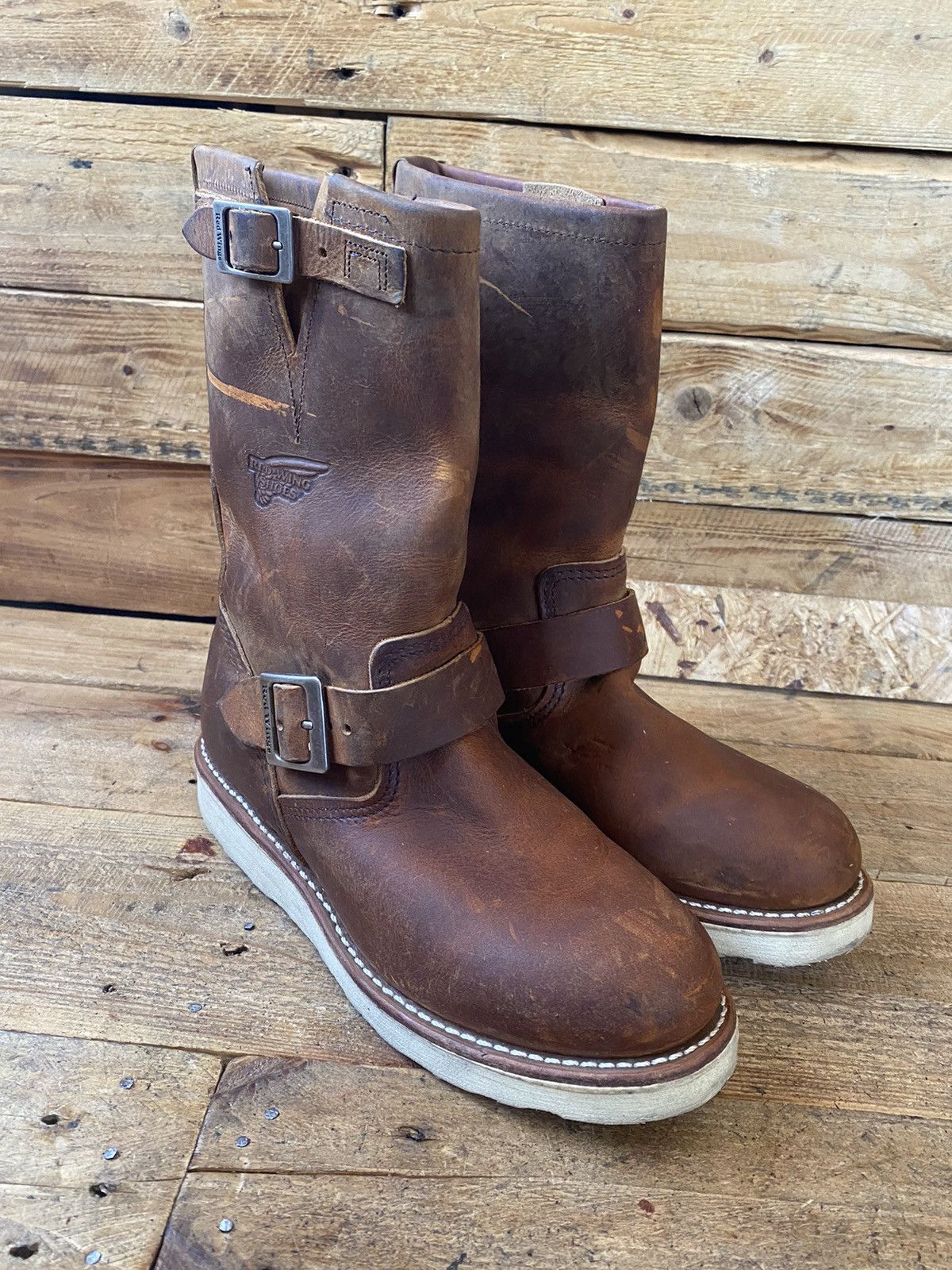 Red Wing Redwing engineer boots, brown leather boots sz39 Size US 6.5 / EU 39-40 - 8 Thumbnail