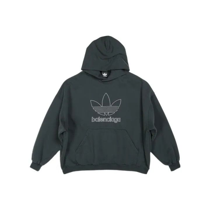 Balenciaga Balenciaga x Adidas Logo Hooded Sweatshirt 0079 Size US L / EU 52-54 / 3 - 1 Thumbnail
