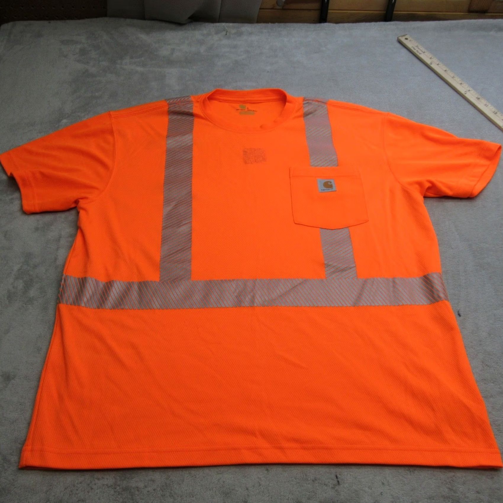 Carhartt Carhartt Shirt Men Large Orange HighVis Reflective Safety Work Pocket RelaxForce Size US L / EU 52-54 / 3 - 2 Thumbnail