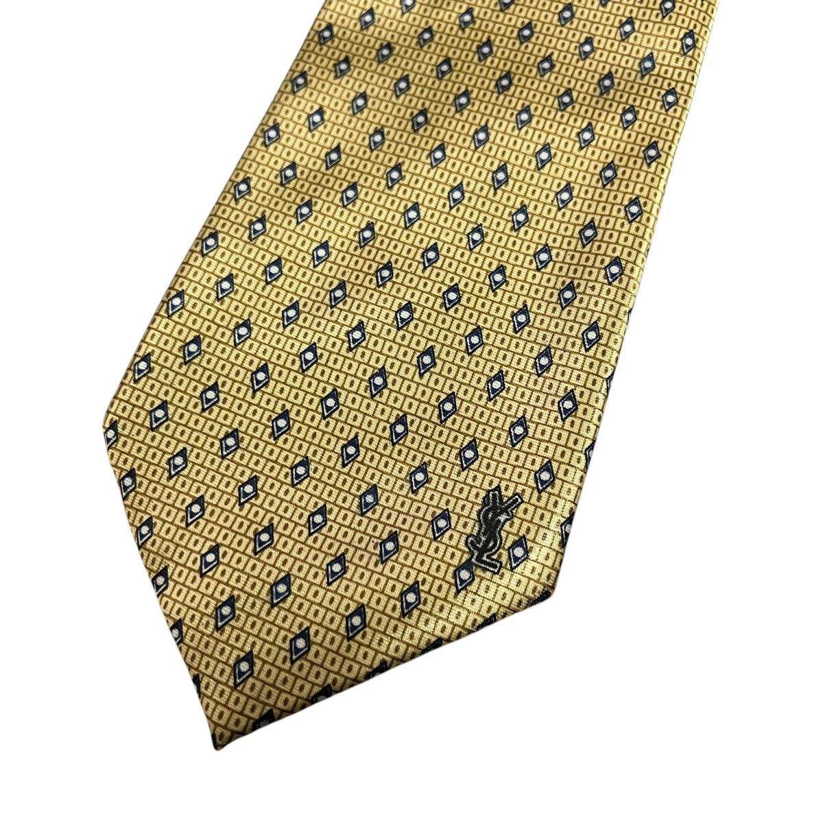 Yves Saint Laurent Vintage Yves Saint Laurent Diamond Pattern Silk Tie Size ONE SIZE - 2 Thumbnail