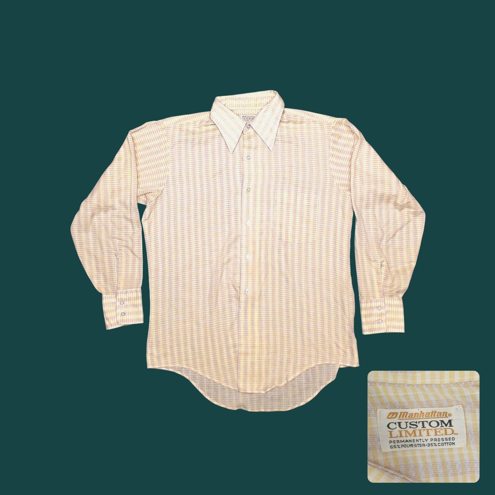 Vintage Vintage 70s Manhattan Custom Pastel Plaid V-Taper Shirt L Size US L / EU 52-54 / 3 - 1 Thumbnail