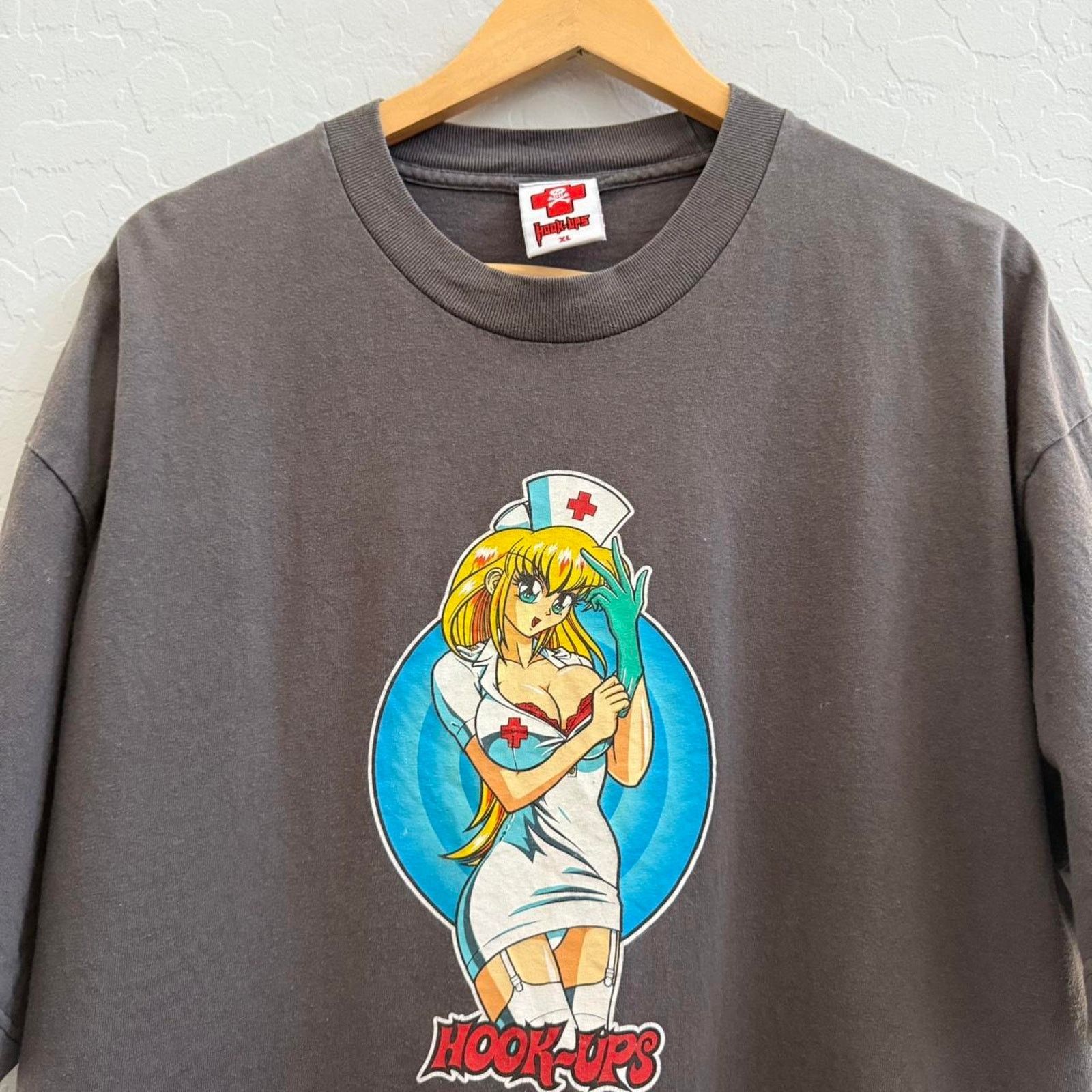 Hook-Ups Vintage 90s Hook Ups Nurse Skate Tee Size US XL / EU 56 / 4 - 1 Thumbnail