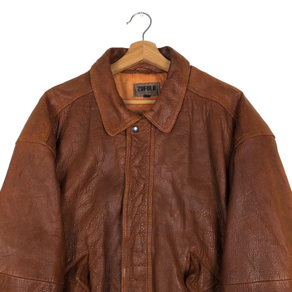 Vintage 🔥VINTAGE FLY BIKER LEATHER JACKET ZUFOLO JAPAN Size US L / EU 52-54 / 3 - 3 Thumbnail