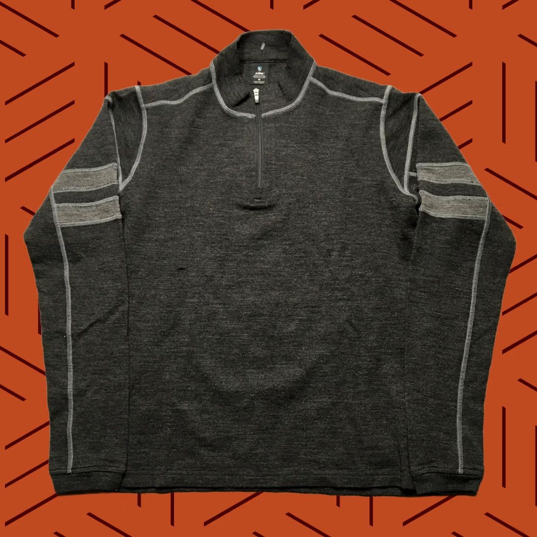 Layer 8 Kuhl Shirt Mens M Gray Merino Wool 1/4 Zip Long Sleeve Hiking Base Layer Size US M / EU 48-50 / 2 - 1 Thumbnail