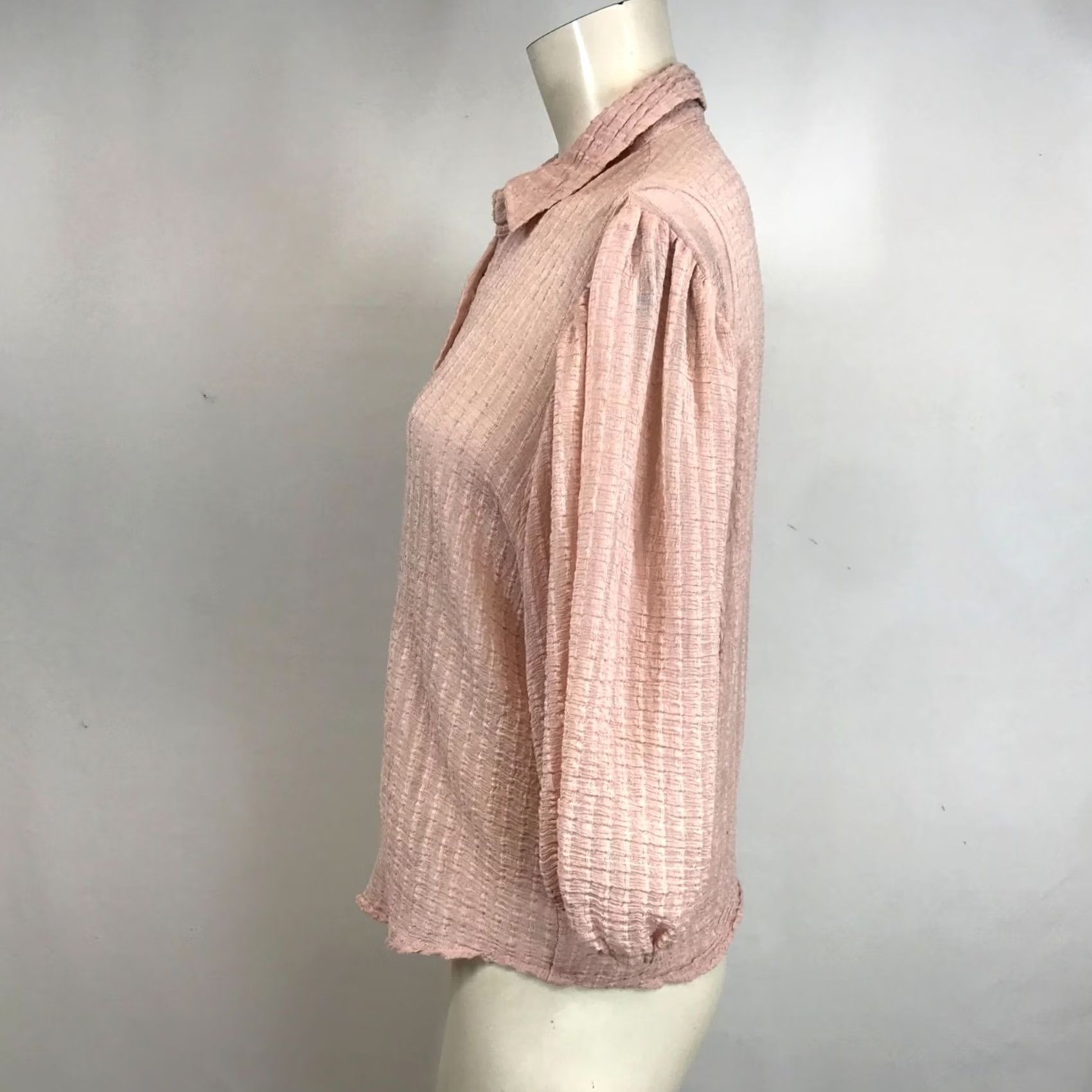 Pinko IDEM DITTO Pink Blouse Womens Medium 3/4 Sleeve Button Up Top Size M / US 6-8 / IT 42-44 - 6 Thumbnail