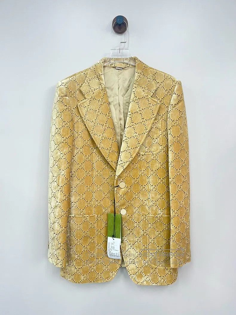 Gucci Gucci Brown GG old flower full print logo suit jacket Size US S / EU 44-46 / 1 - 1 Thumbnail