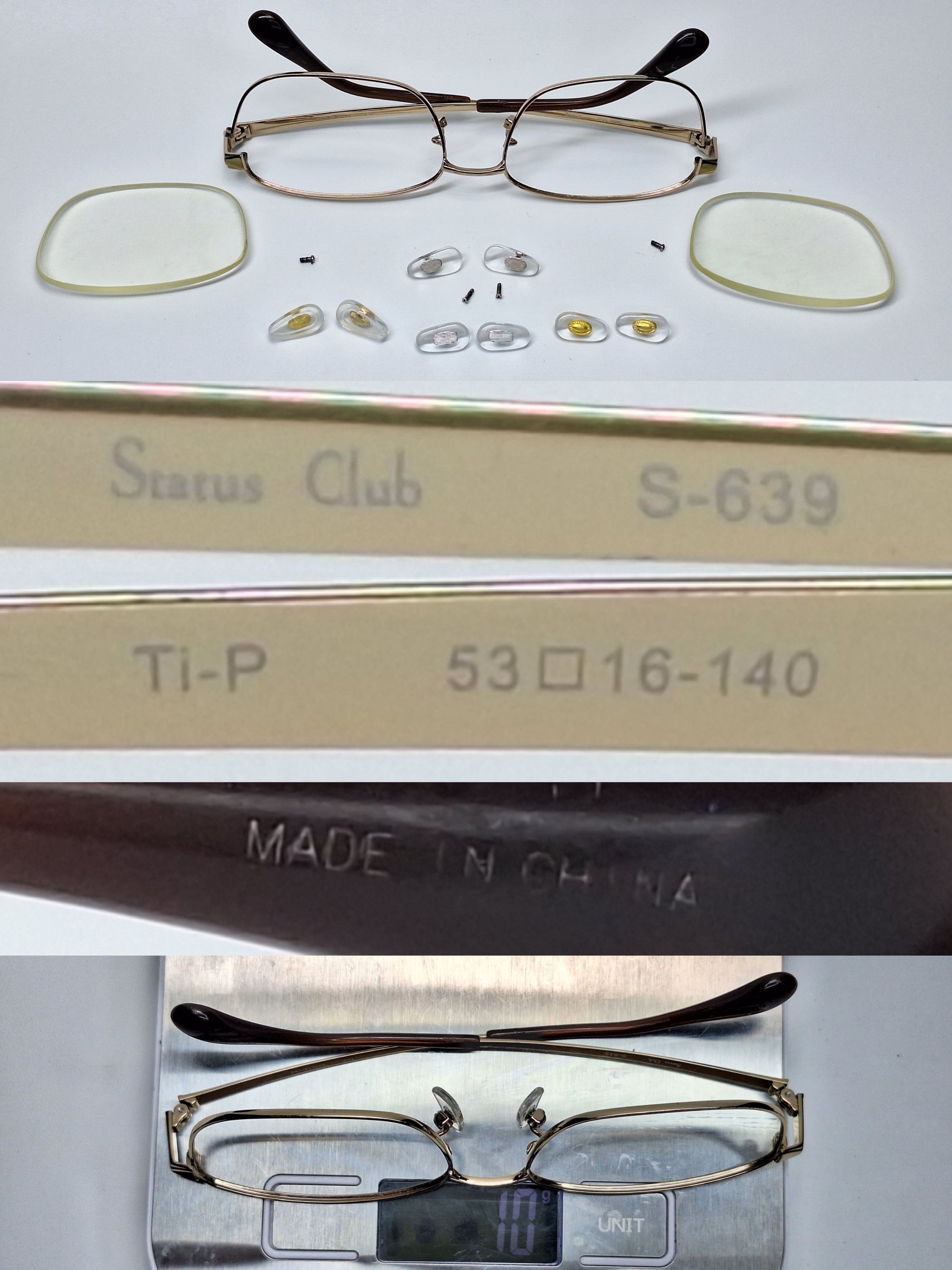 Other Status Club S-639 Pure Titanium Square Eyeglasses Frames 90s Size ONE SIZE - 4 Thumbnail