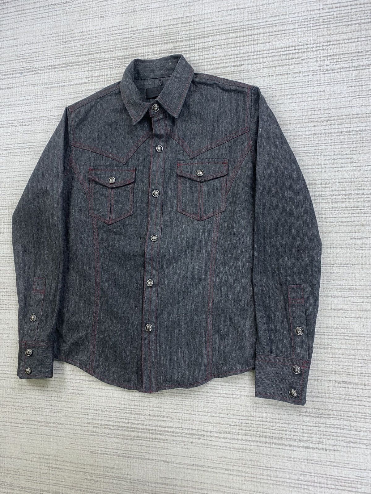 Japanese Brand Vtg A.S.M Atelier Sab Men Western Style Denim Button Shirt Size US M / EU 48-50 / 2 - 4 Thumbnail