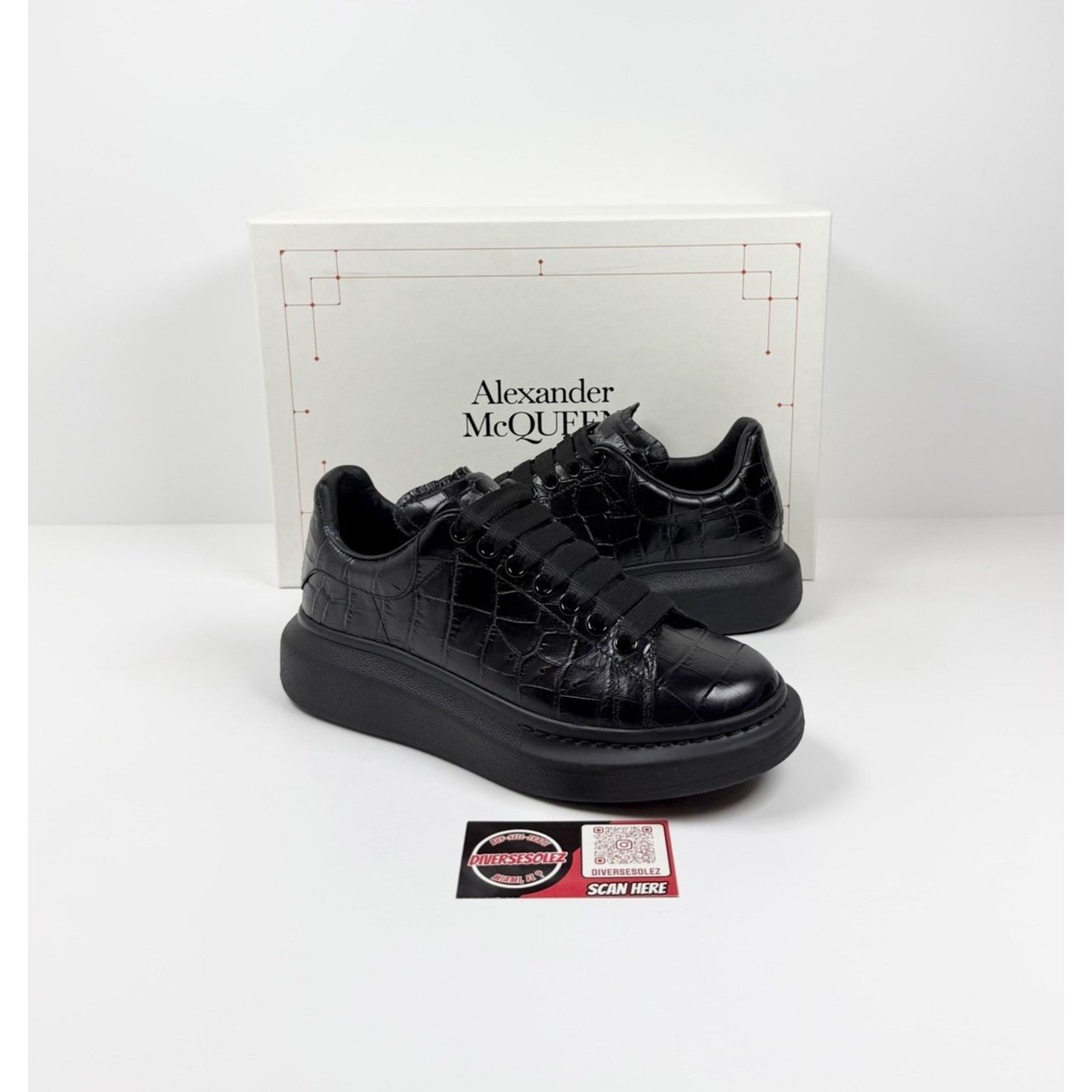 Alexander McQueen Size 6.5US - Alexander McQueen Black Crocodile Sneakers￼ Size US 6.5 / EU 39-40 - 1 Thumbnail