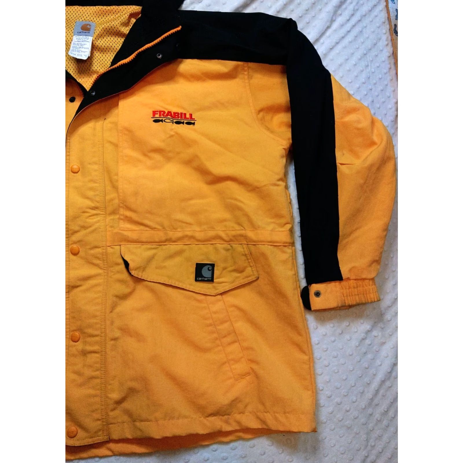 Carhartt VINTAGE Carhartt Jacket C48 90s Yellow & Black Hooded XL Men's Winter Windbreaker Insulated Mid-Length Size US XL / EU 56 / 4 - 2 Thumbnail