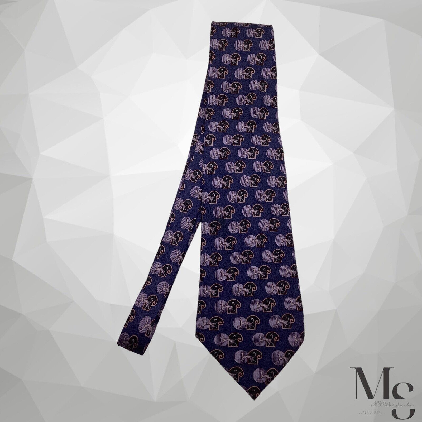 Lanvin LANVIN PARIS XL Purple Pharaoh Cat Silk Tie Made In France W Size ONE SIZE - 5 Thumbnail