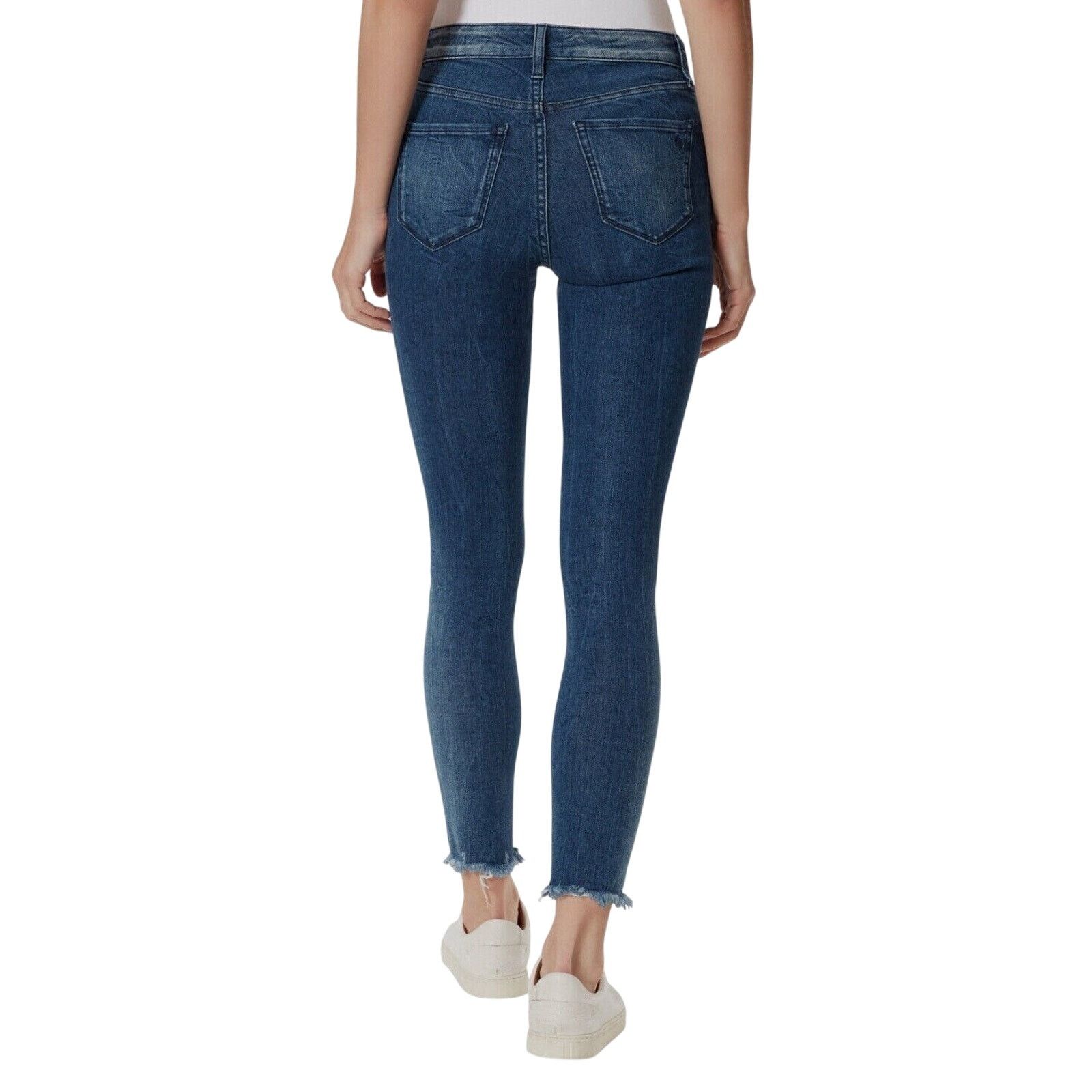 The Unbranded Brand Frayed Women Blue Denim High-Rise Skinny Ankle Jeans Size 25 Size 25" / US 0 / IT 36 - 2 Thumbnail