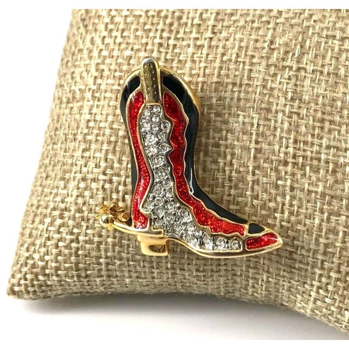 Other Rhinestone Cowboy Boot Brooch Rodeo Cowgirl Western Horse Ra Size ONE SIZE - 6 Thumbnail