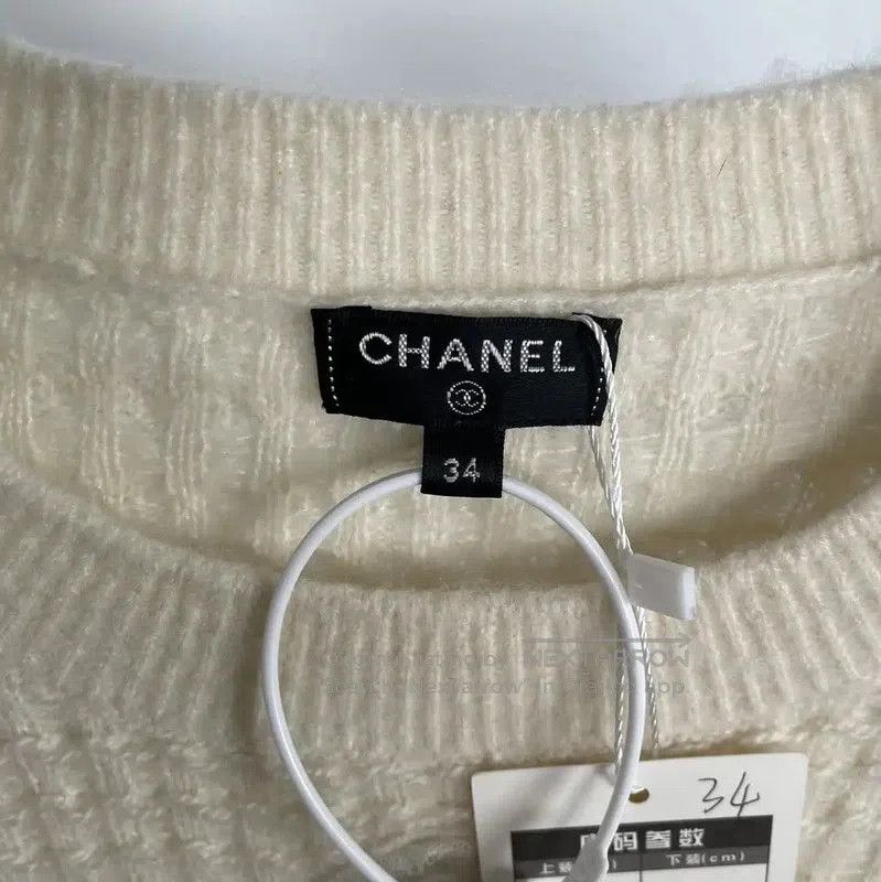 Chanel Chanel Spring Autumn White Silk Floral Sweater . Size S / US 4 / IT 40 - 6 Thumbnail