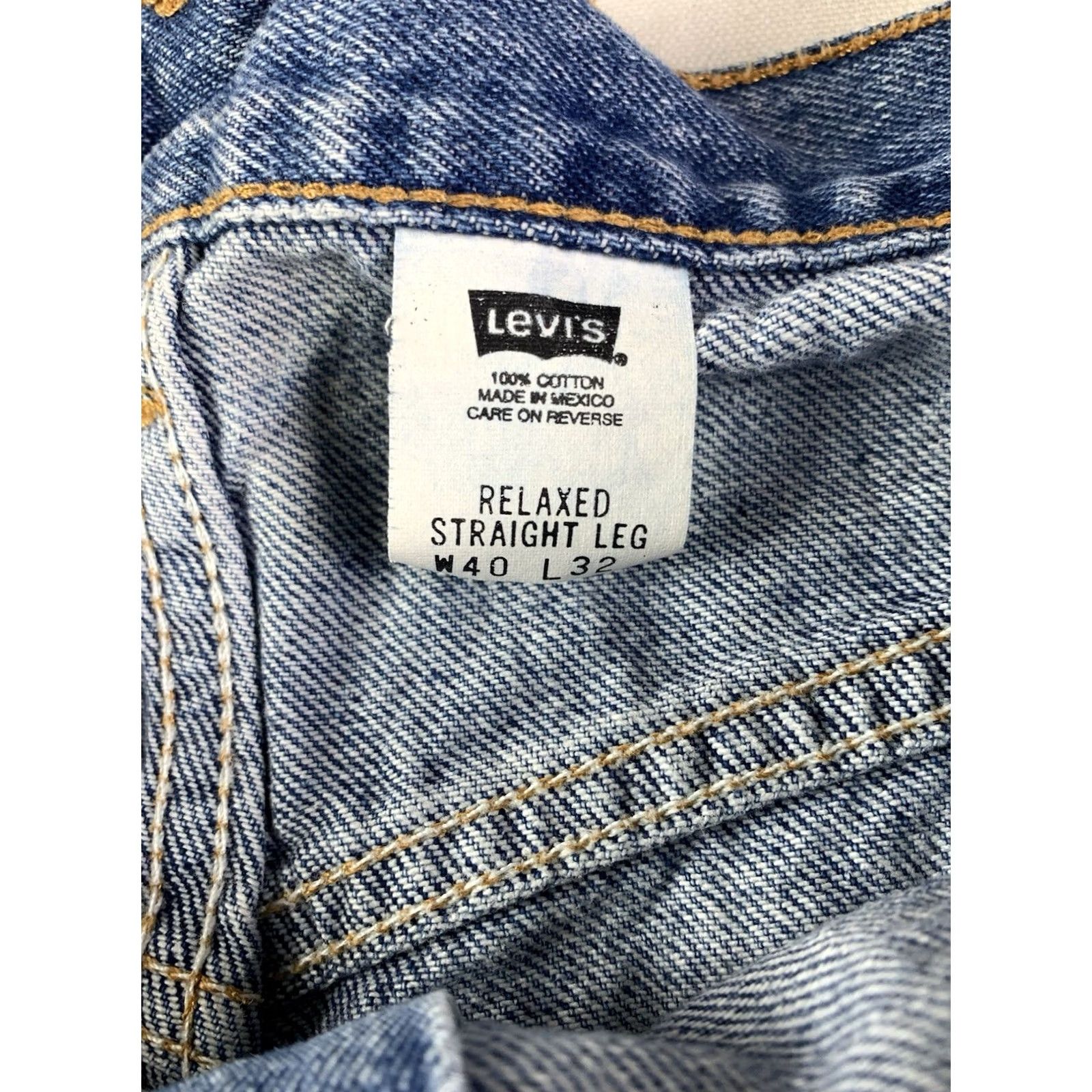 Levi's VTG Y2K Levi’s Relaxed Straight Leg Jeans Blue Made in Mexico 40x32 38x32 Size US 38 / EU 54 - 4 Thumbnail