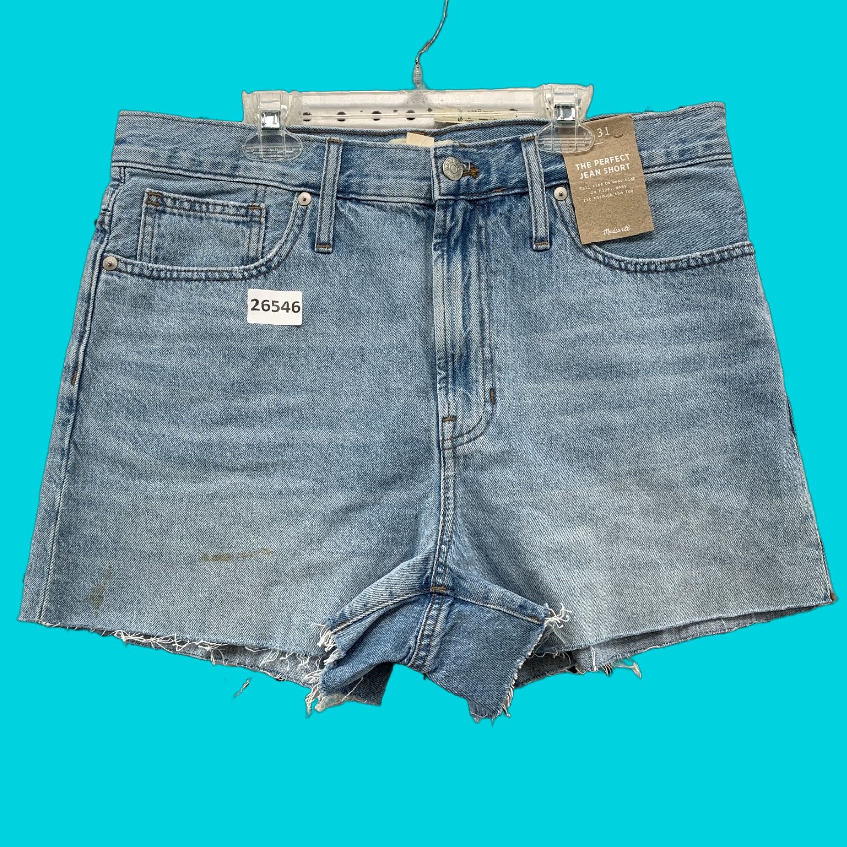 Madewell VINTAGE Madewell High Rise Raw Hem Denim Shorts 34x3 Women's Size 31 Blue Cut-Off 90s Size 24" / US 00 / IT 34 - 1 Thumbnail