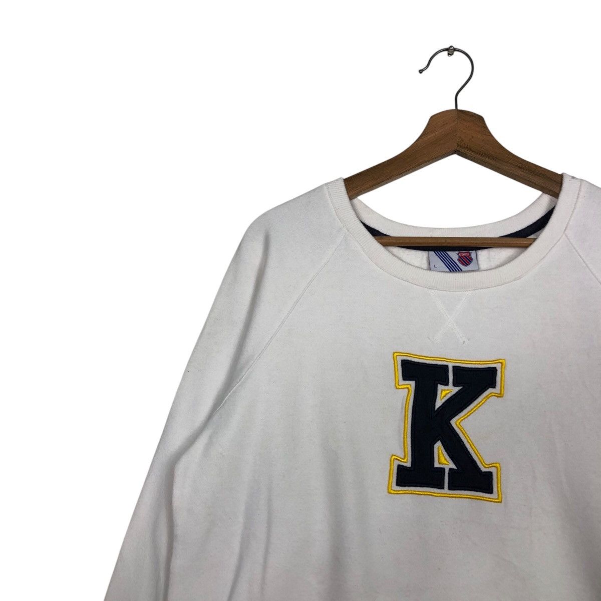 Japanese Brand × Vintage 📌Vintage Sweatshirt Rich White K.Swiss Small Pony Size US L / EU 52-54 / 3 - 8 Thumbnail