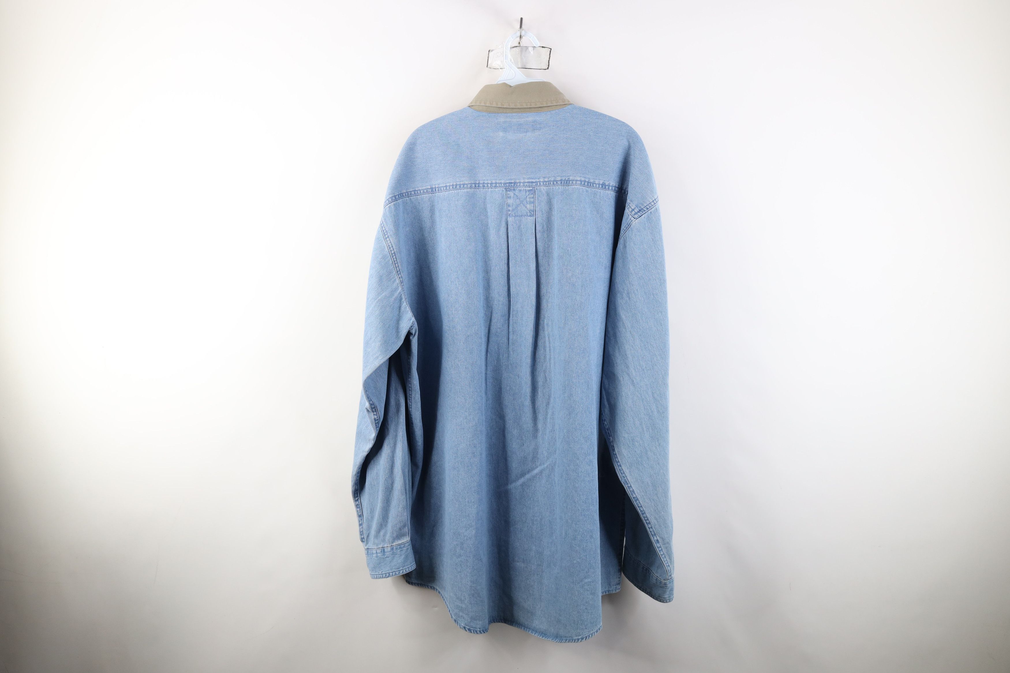 Vintage Vintage 90s Streetwear Stonewashed Denim Button Down Shirt Size US XL / EU 56 / 4 - 12 Thumbnail