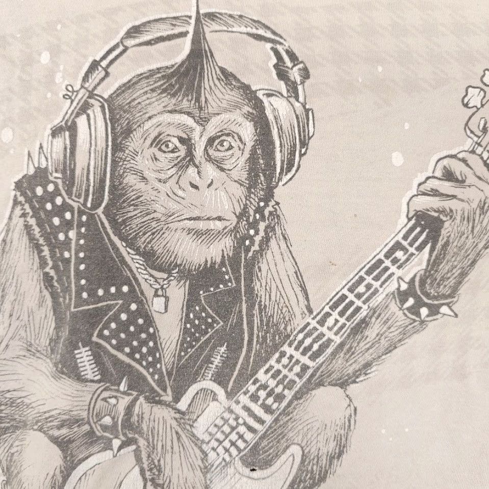 Vintage VINTAGE Punk Rock Monkey T Shirt Mens Size Small Gray Bass Player Cygnus Ape Size US S / EU 44-46 / 1 - 3 Thumbnail