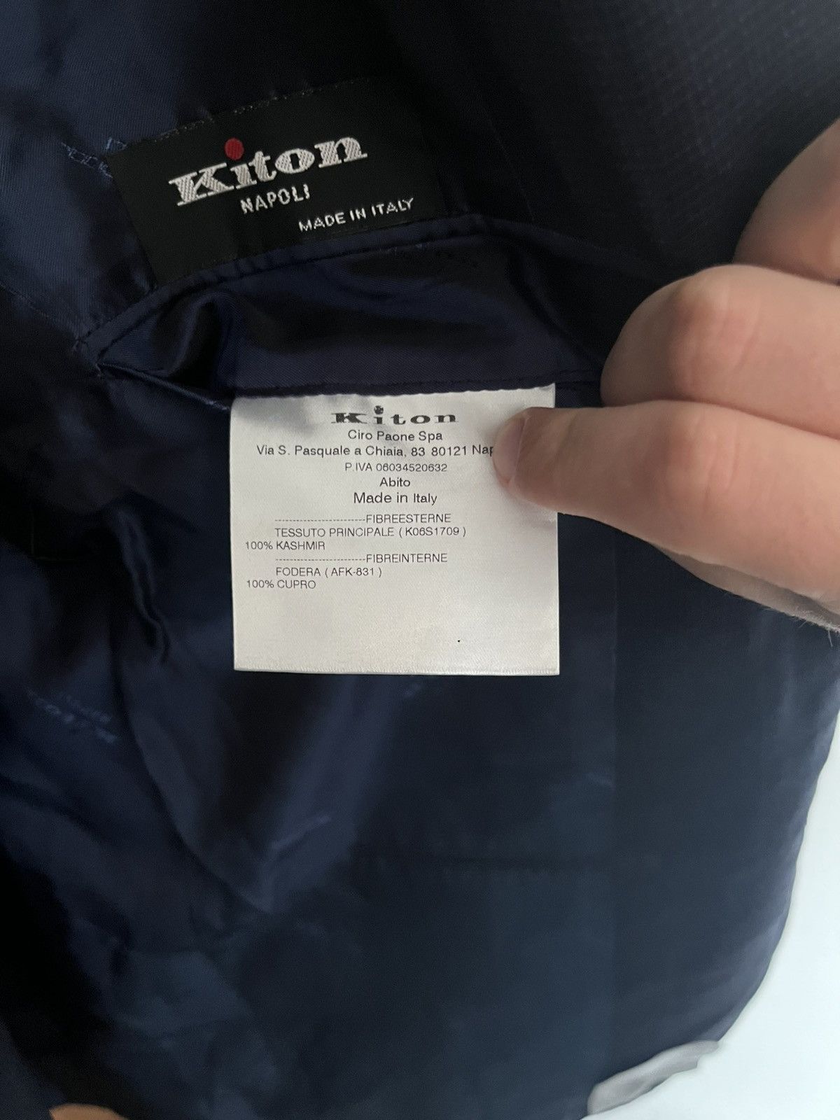 Kiton Kiton navy cashmere check suit size 38r / it 48 Size 38R - 6 Thumbnail