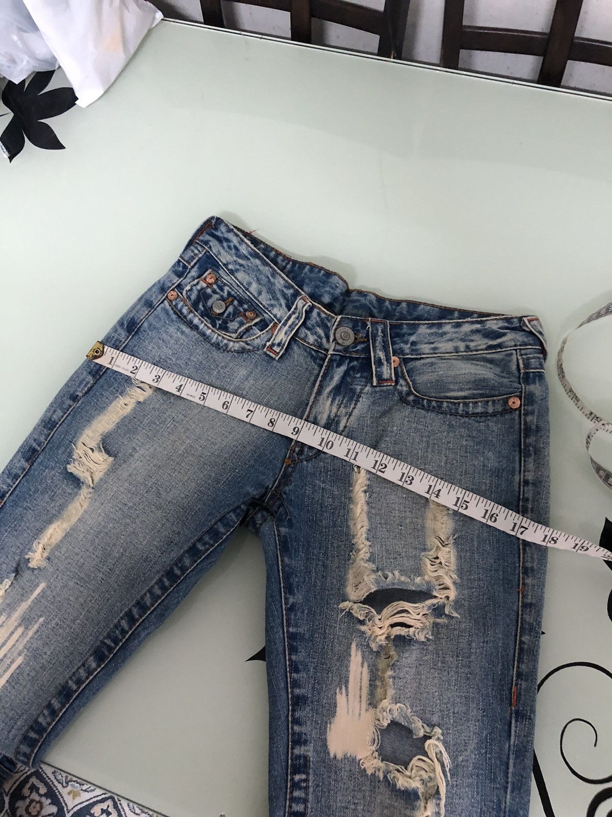 True Religion Rare❗️Vintage True Religion Distressed Boot Cut Jeans Size 26" / US 2 / IT 38 - 19 Thumbnail